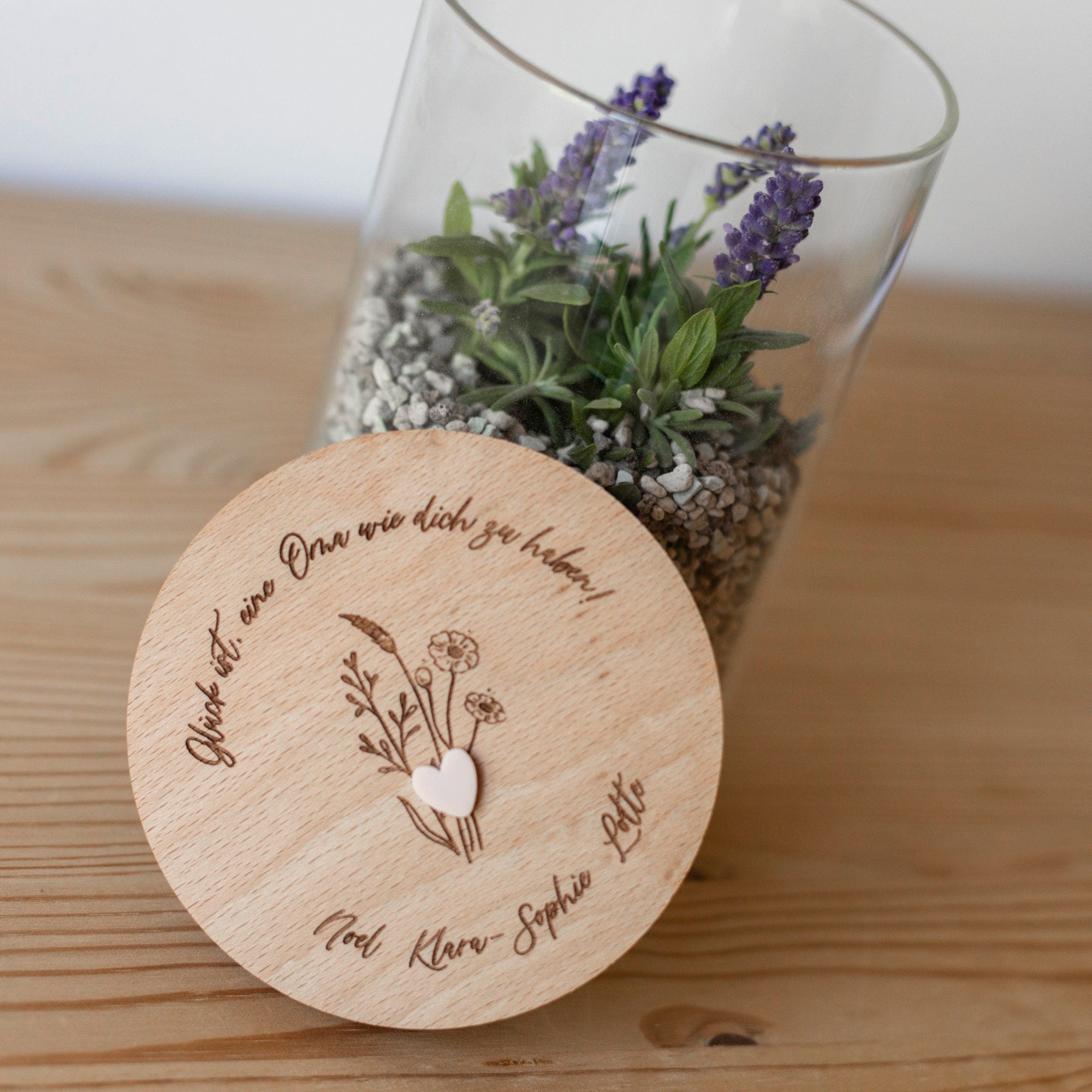 Personalisiertes Vorratsglas - Glück ist / Ausgefallenes Geschenk für Oma, Mama, Patin mit Name graviert - Geburtstagsgeschenk / Muttertag