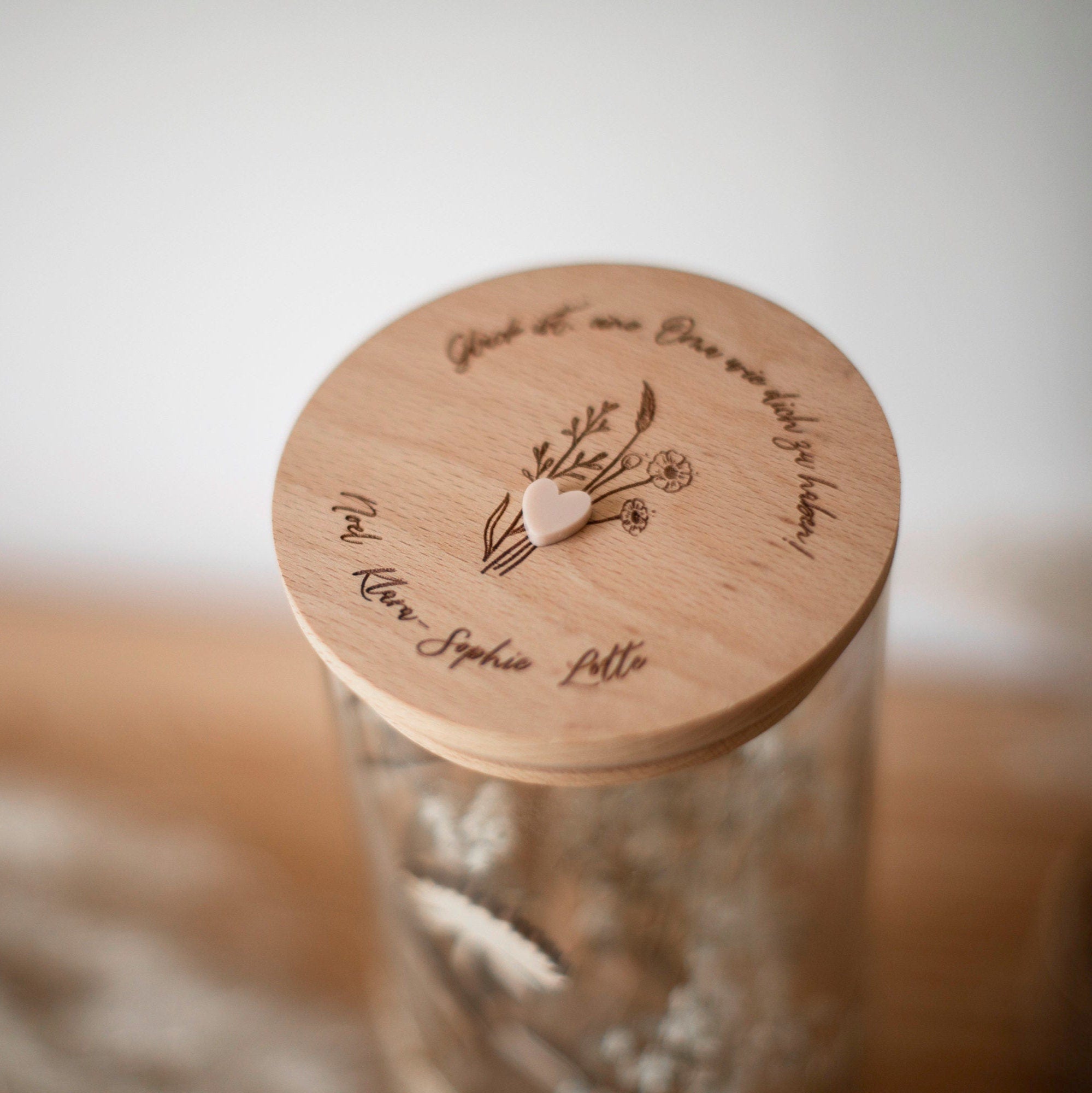 Personalisiertes Vorratsglas - Glück ist / Ausgefallenes Geschenk für Oma, Mama, Patin mit Name graviert - Geburtstagsgeschenk / Muttertag