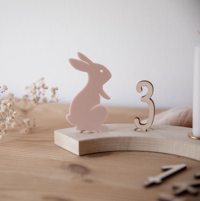 Geburtstagsschlange Hase / Geburtstagbogen für Jungen oder Mädchen / Aufsteller Geburtstag / Holz Geburtagsring / Waldtiere Zug