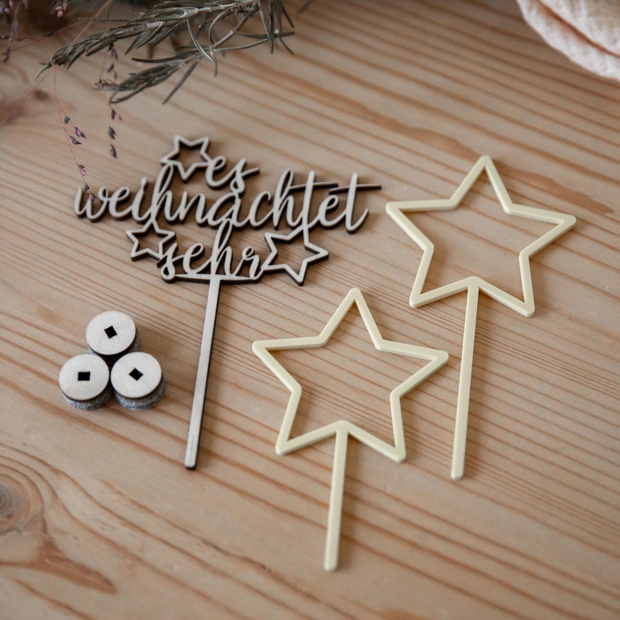 Adventsteller Kerzen / Adventskranz Holz / Holzkranz Deko Winter / Adventsdeko Sterne / Weihnachtskranz / Holzteller modern Advent