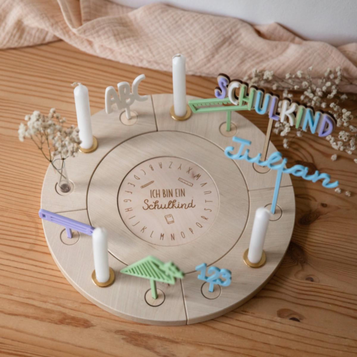 Erweiterung Geburtstagsteller Einlegescheiben / Schulkind / Geburtstag / Weihnachten / Hochzeit / Zubehör Geburtstagskranz / Geburtstagszug