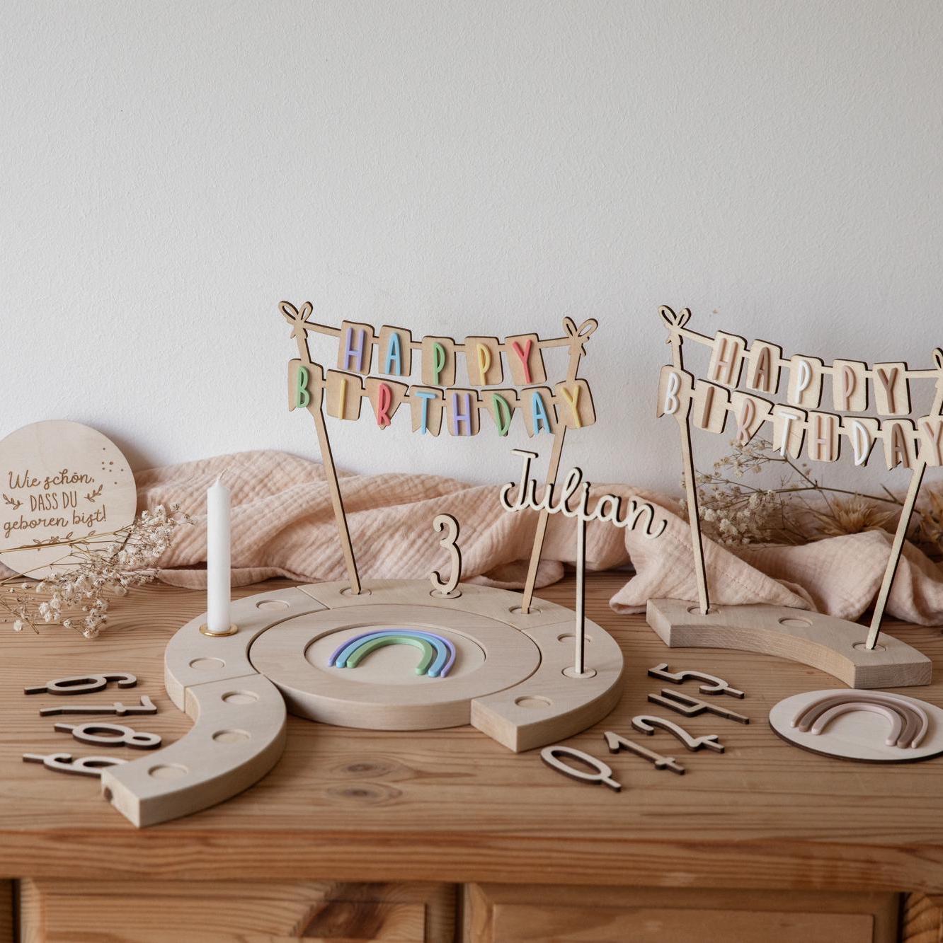 Erweiterung Geburtstagsteller Einlegescheiben / Schulkind / Geburtstag / Weihnachten / Hochzeit / Zubehör Geburtstagskranz / Geburtstagszug