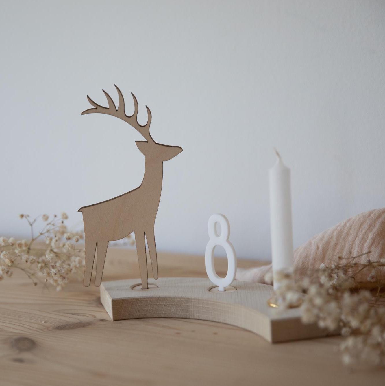 Erweiterung für Geburtstagskranz aus Holz / Tiere Stecker / Zubehör Geburtstagring | Steckfiguren Safari | Kindergeburtstag Deko Tiere / Wal