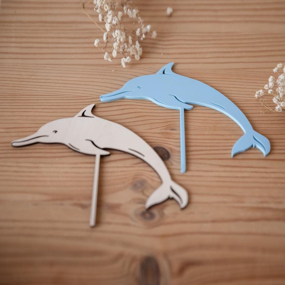 Erweiterung für Geburtstagskranz aus Holz / Tiere Stecker / Zubehör Geburtstagring | Steckfiguren Safari | Kindergeburtstag Deko Tiere / Wal