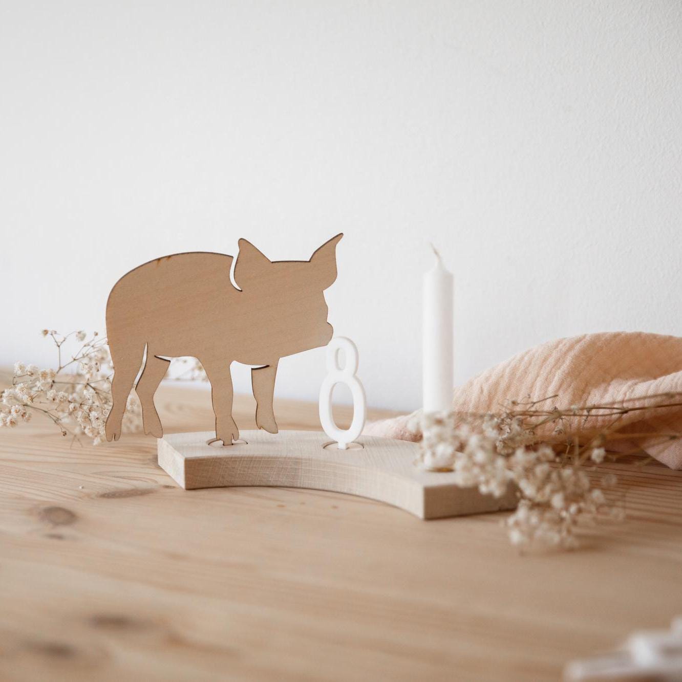 Erweiterung für Geburtstagskranz aus Holz / Tiere Stecker / Zubehör Geburtstagring | Steckfiguren Safari | Kindergeburtstag Deko Tiere / Wal