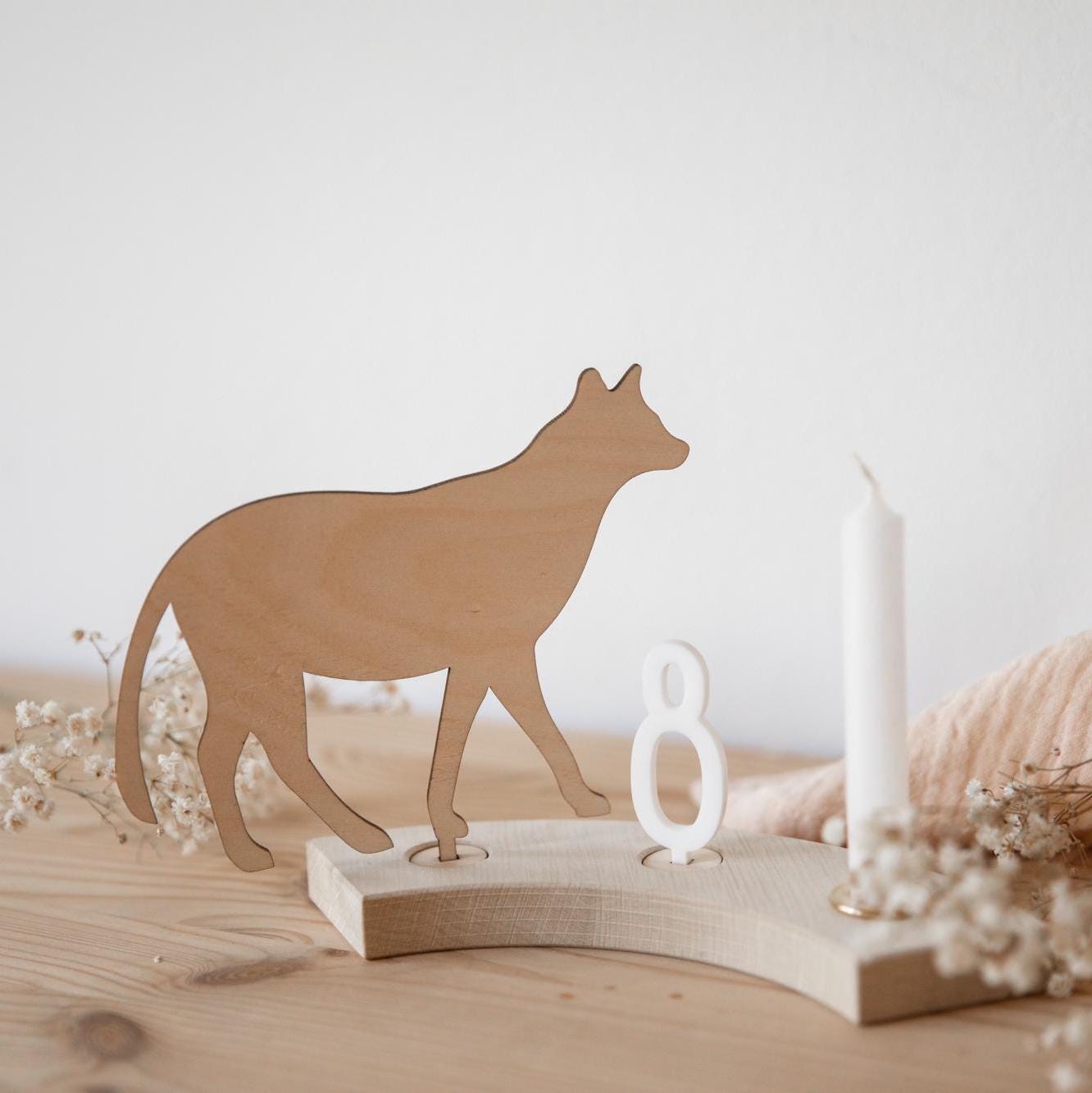 Erweiterung für Geburtstagskranz aus Holz / Tiere Stecker / Zubehör Geburtstagring | Steckfiguren Safari | Kindergeburtstag Deko Tiere / Wal