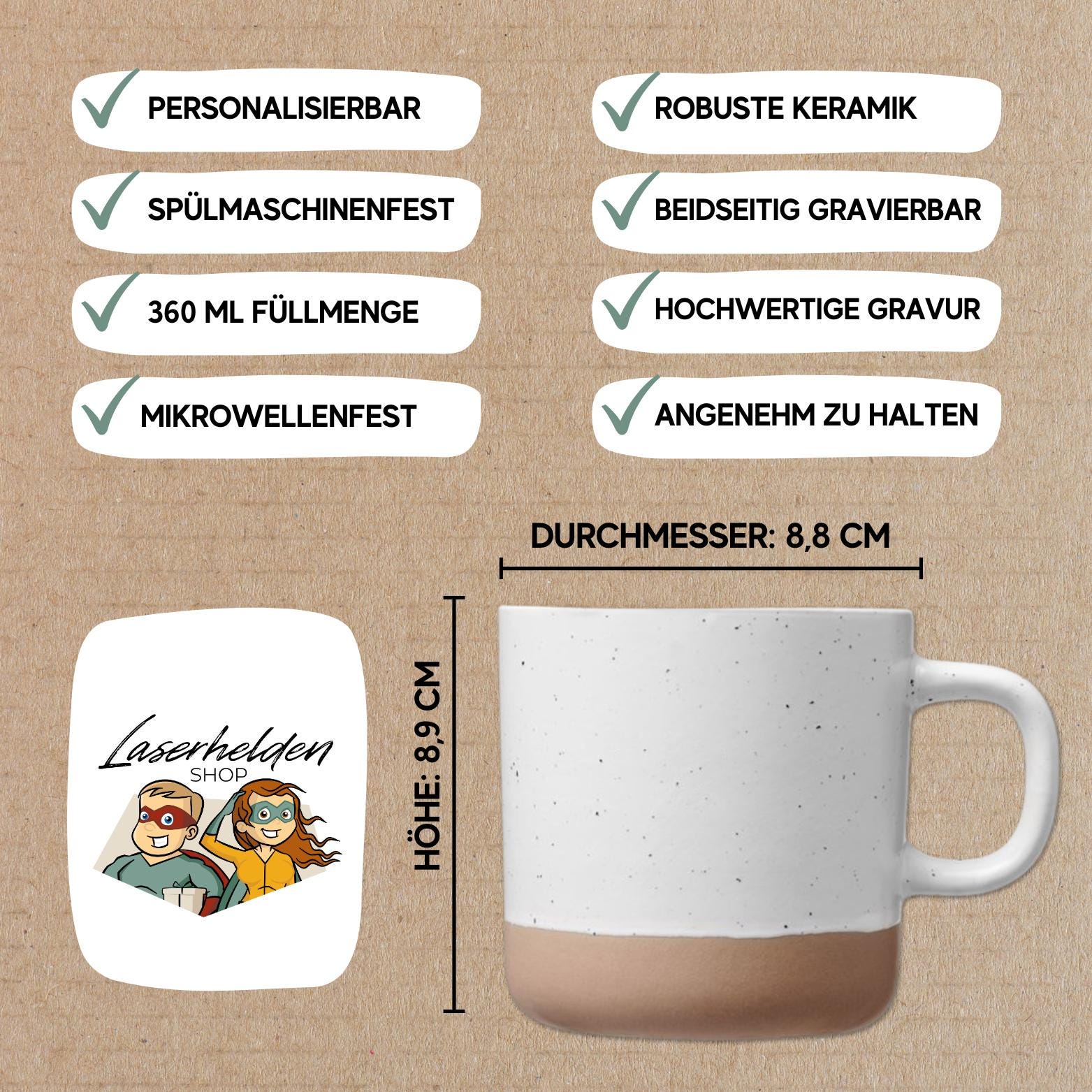 Personalisierte Tasse Schulkind mit Name – Gravierte Tasse Einschulung – Geschenk zur Einschulung mit Stift-Motiv – Schulanfang Tasse