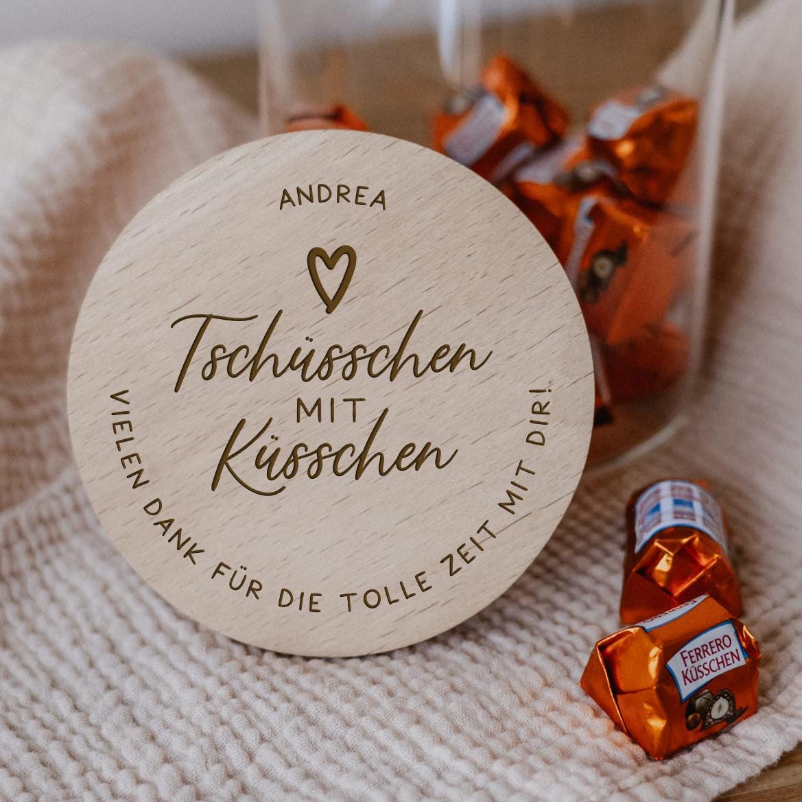 Abschiedsgeschenk Arbeit personalisiertes Glas