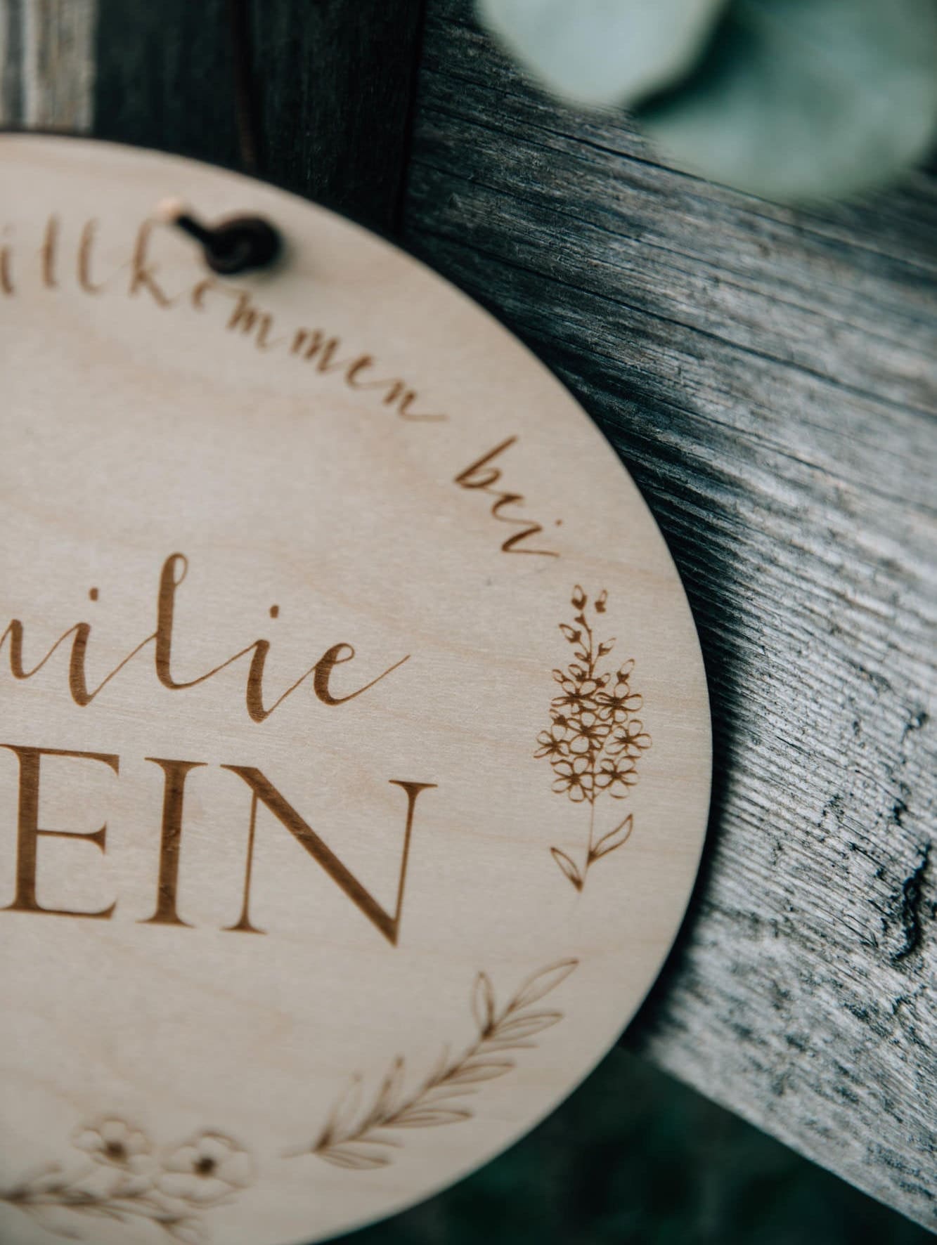 Holzschild Familie / Türschild / Familienschild Herzlich willkommen / Willkommensschild / Geschenkidee