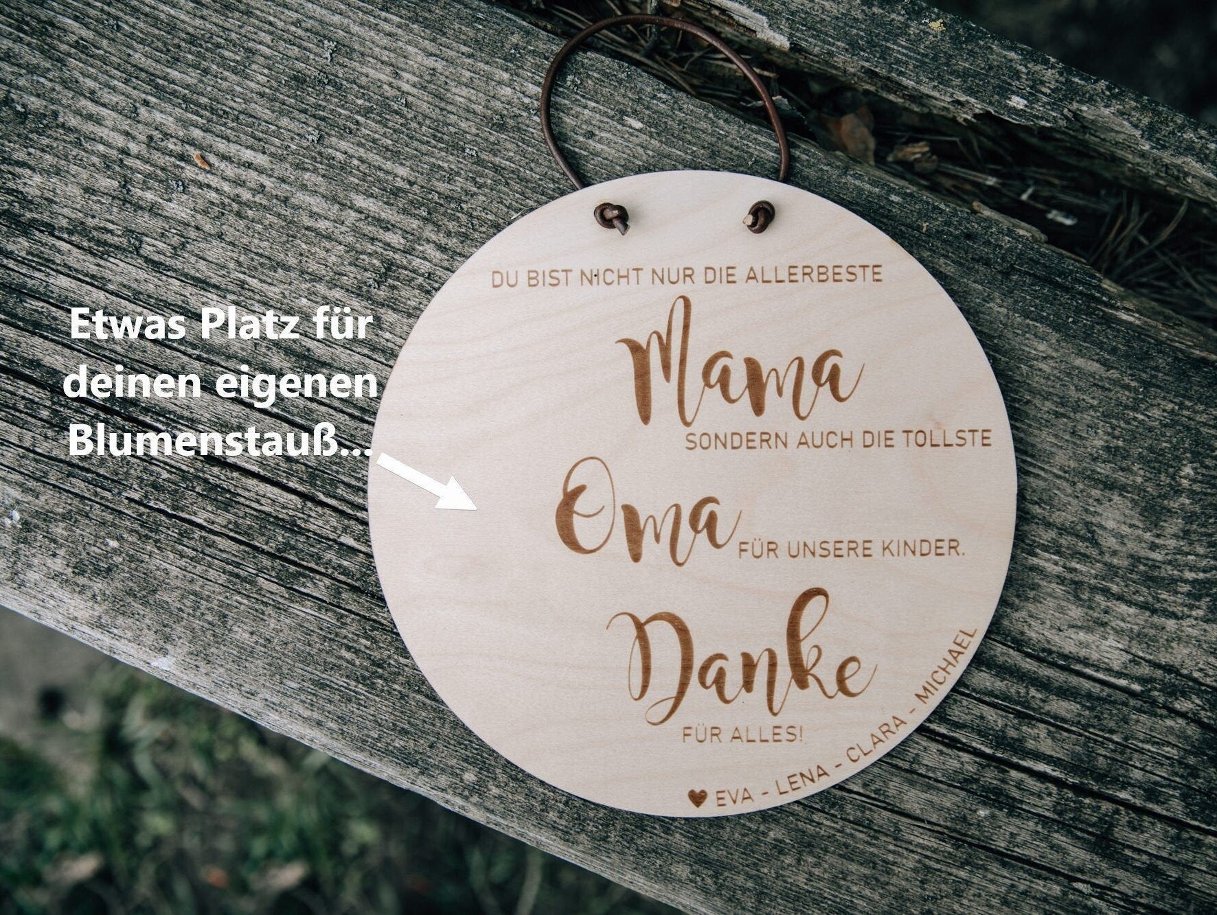 Personalisiertes Holzschild für den Muttertag - Geschenkidee Mama / Oma
