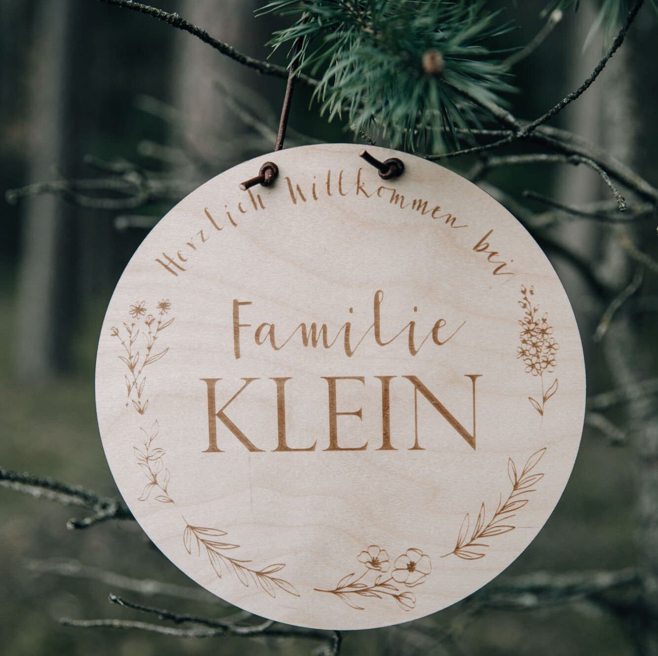 Holzschild Familie / Türschild / Familienschild Herzlich willkommen / Willkommensschild / Geschenkidee