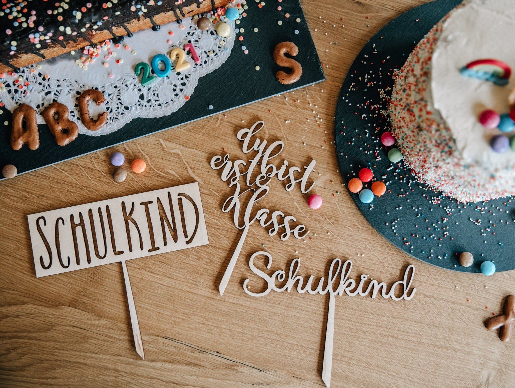 Schulkind Cake Topper / Kuchendeko Einschulung / Kuchen Topper Schulkind