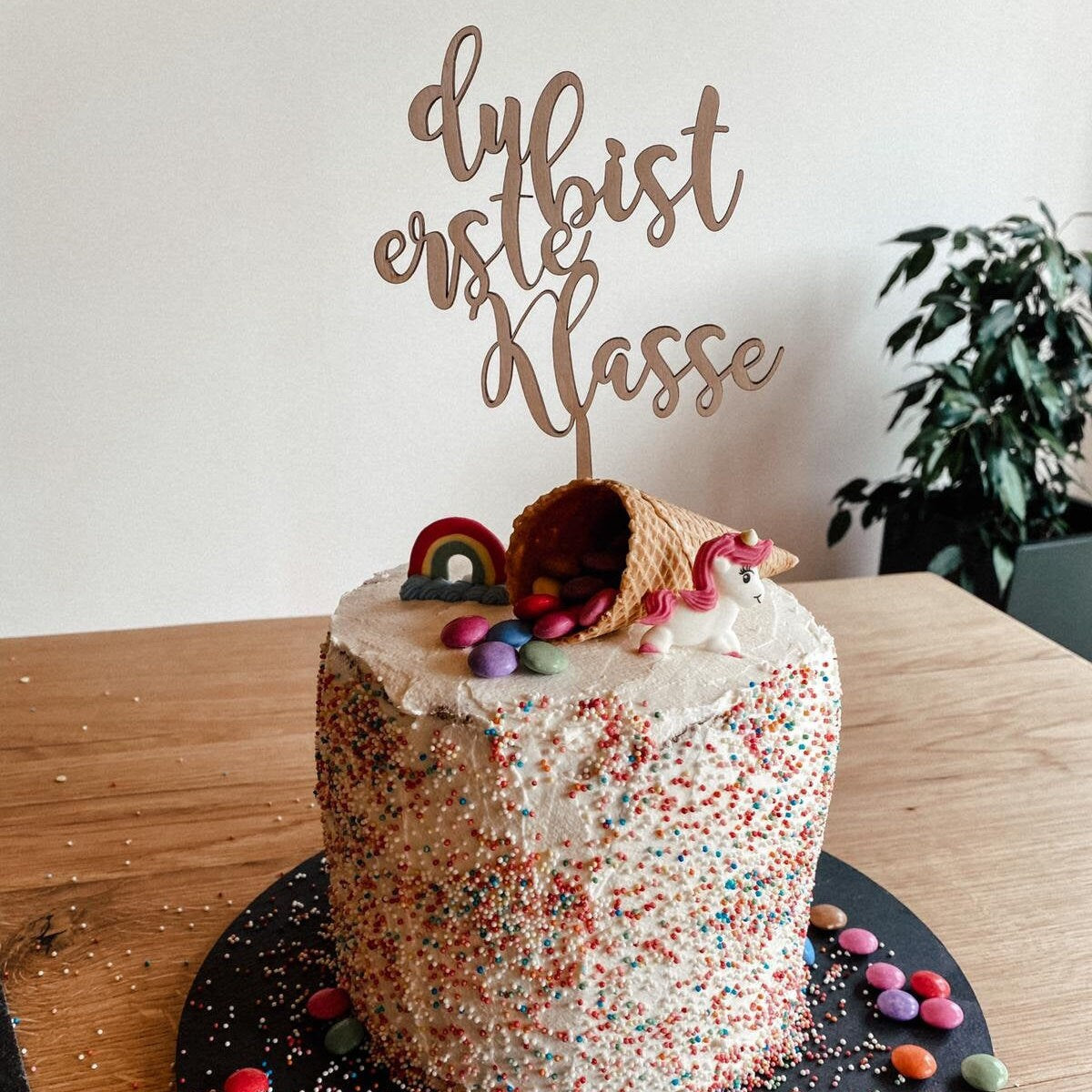 Cake Topper - du bist erste klasse / Kuchendekoration Einschulung / Kuchen Topper Schulkind