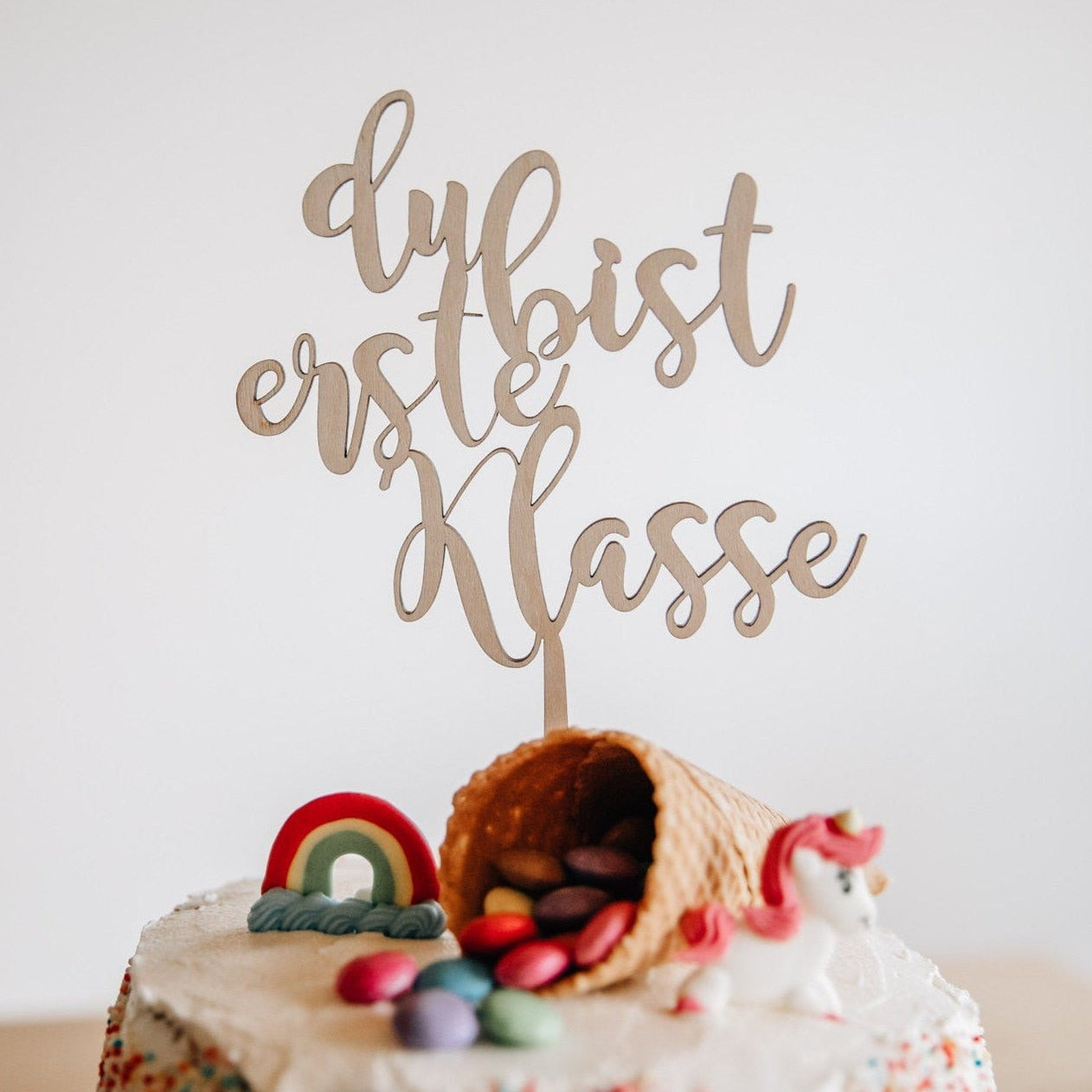 Cake Topper - du bist erste klasse / Kuchendekoration Einschulung / Kuchen Topper Schulkind