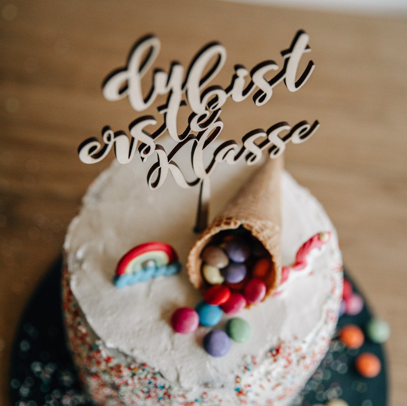 Cake Topper - du bist erste klasse / Kuchendekoration Einschulung / Kuchen Topper Schulkind