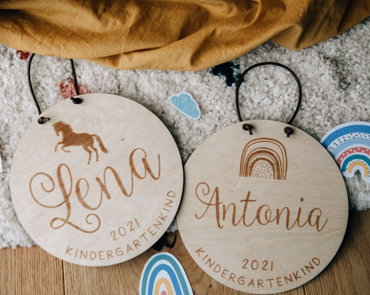 Kindergartenkind Holzschild / Personalisiertes Türschild / Geschenk zum Kindergartenstart