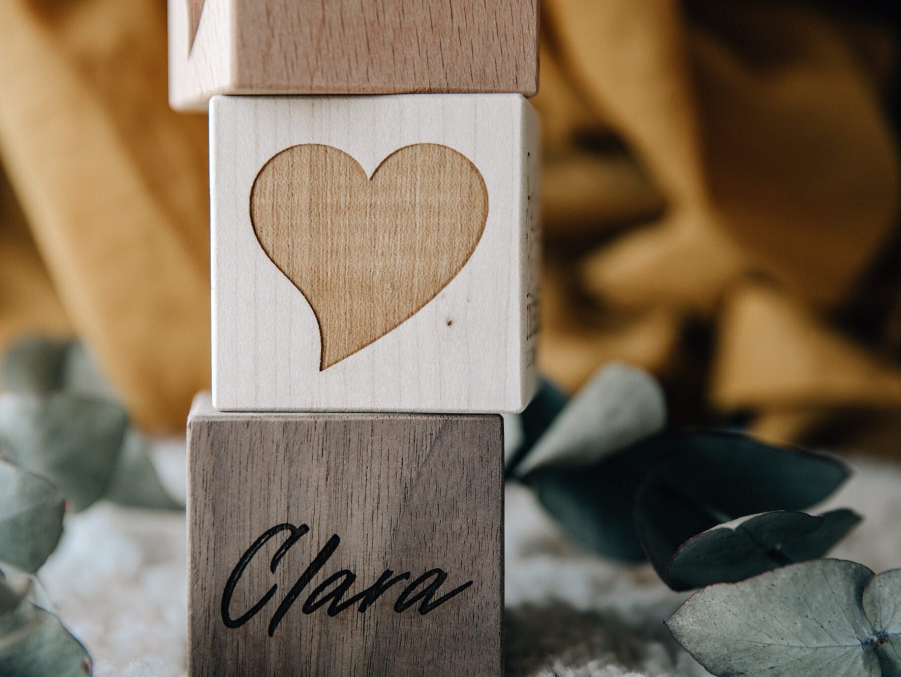 Großer Holzwürfel zur Geburt mit Gravur auf 4 Seiten / 6cm / verschiedene Holzarten / Geschenk Geburt / Babygeschenk personalisiert