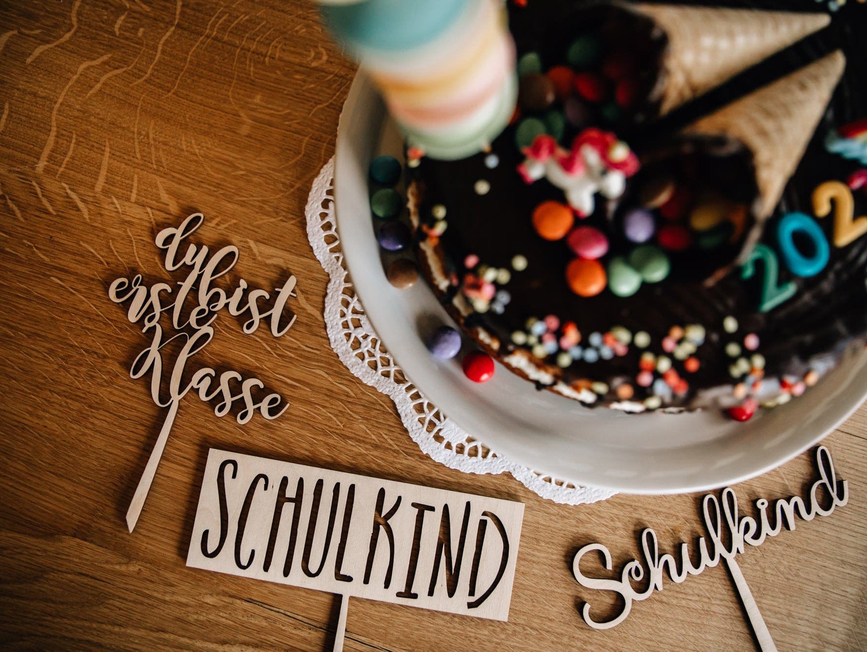 Cake Topper - du bist erste klasse / Kuchendekoration Einschulung / Kuchen Topper Schulkind