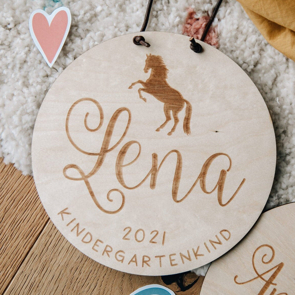 Kindergartenkind Holzschild / Personalisiertes Türschild / Geschenk zum Kindergartenstart