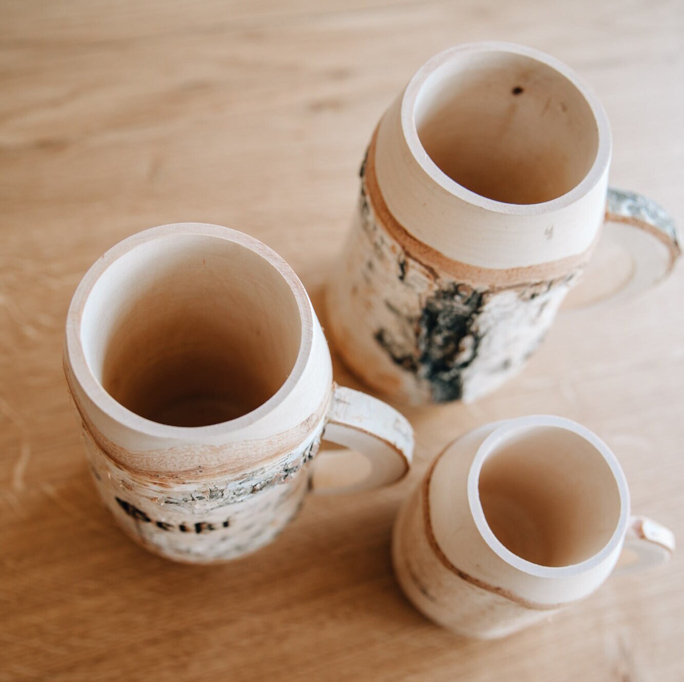 Holz Bierkrug Birke mit Gravur / 0,5 oder 0,25 Liter (nicht geeicht) / Mittelalter Krug aus Holz