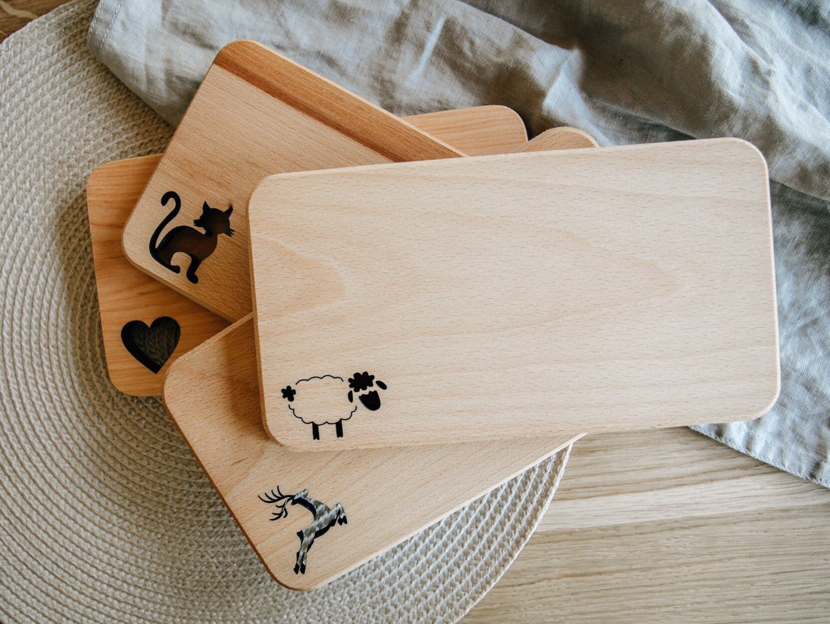 Frühstücksbrettchen Kinder mit Motiv / Brotzeitbrett aus Buche / Kinder Frühstücksbrett / Baby Geschenk / Brettchen Kind, / Vesperbrett