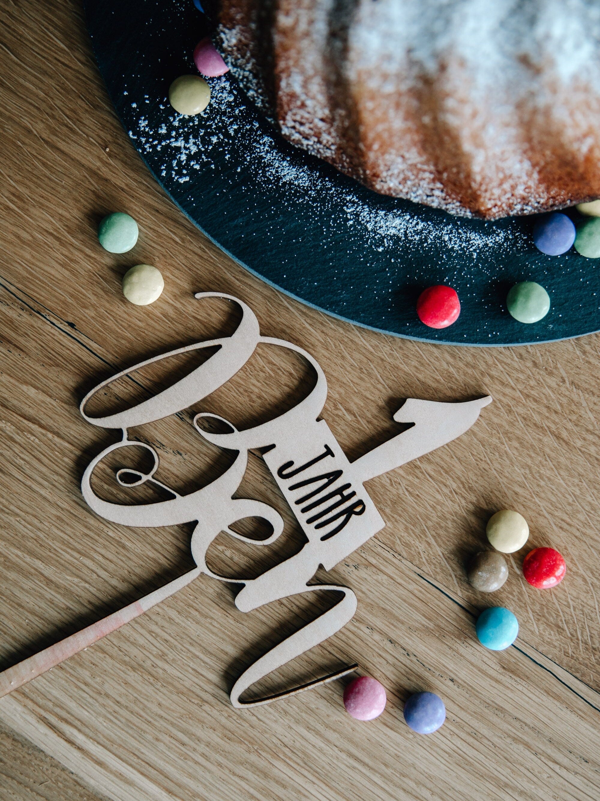 Caketopper 1-99 mit Namen personalisiert / Kuchendeko Geburtstag / Caketopper mit Vornamen / Kuchendeko Geburtstag / Tortentopper Holz
