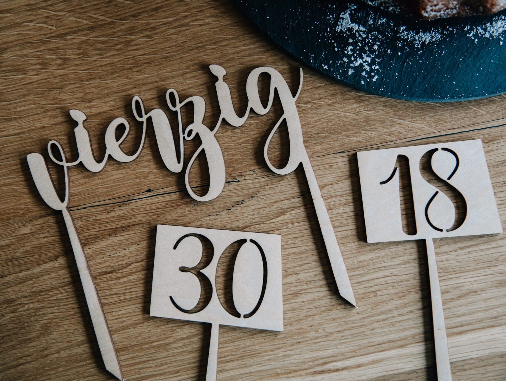 Caketopper Zahl / Kuchendeko Geburtstag / Tortenstecker Zahlen / Kuchendeko Zahlen / Tortentopper Holz / Deko runder Geburtstag