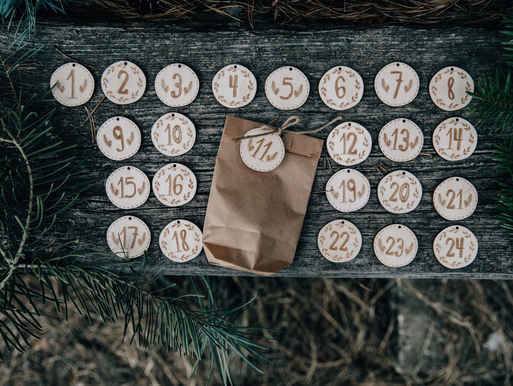 Adventskalenderzahlen 1-24 aus Holz - DIY - 24 Stück