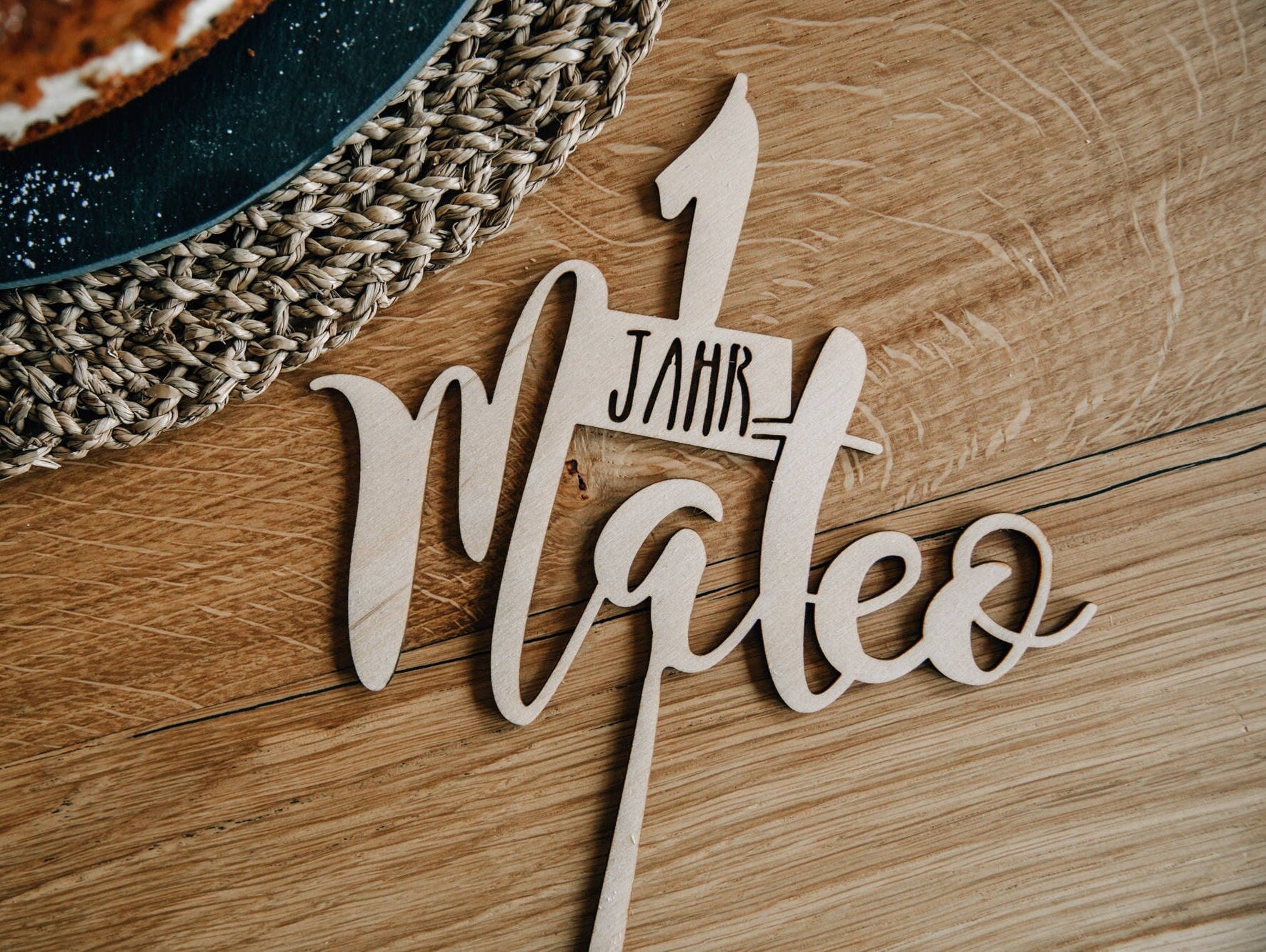 Caketopper 1-99 mit Namen personalisiert / Kuchendeko Geburtstag / Caketopper mit Vornamen / Kuchendeko Geburtstag / Tortentopper Holz