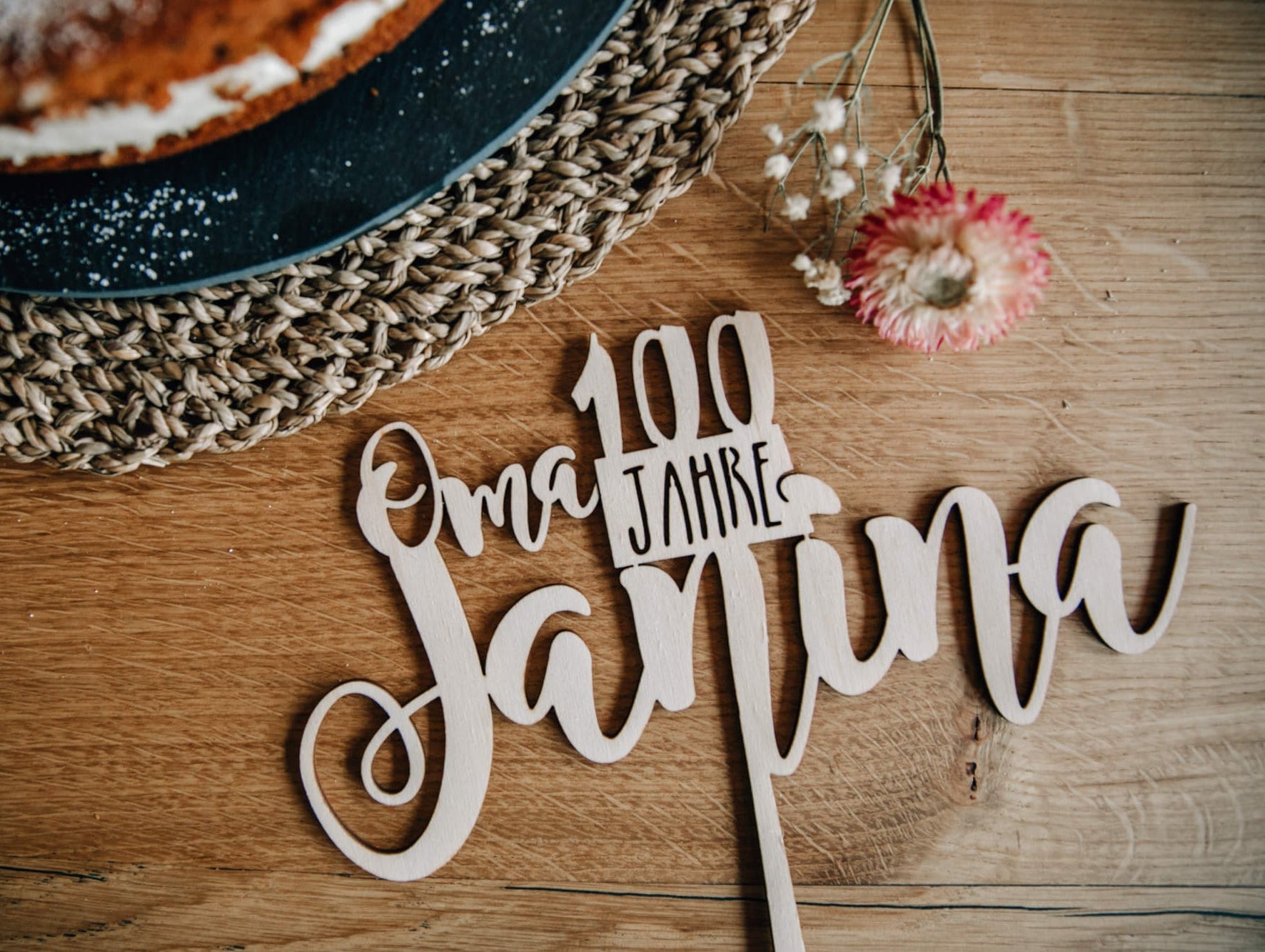Caketopper 1-99 mit Namen personalisiert / Kuchendeko Geburtstag / Caketopper mit Vornamen / Kuchendeko Geburtstag / Tortentopper Holz