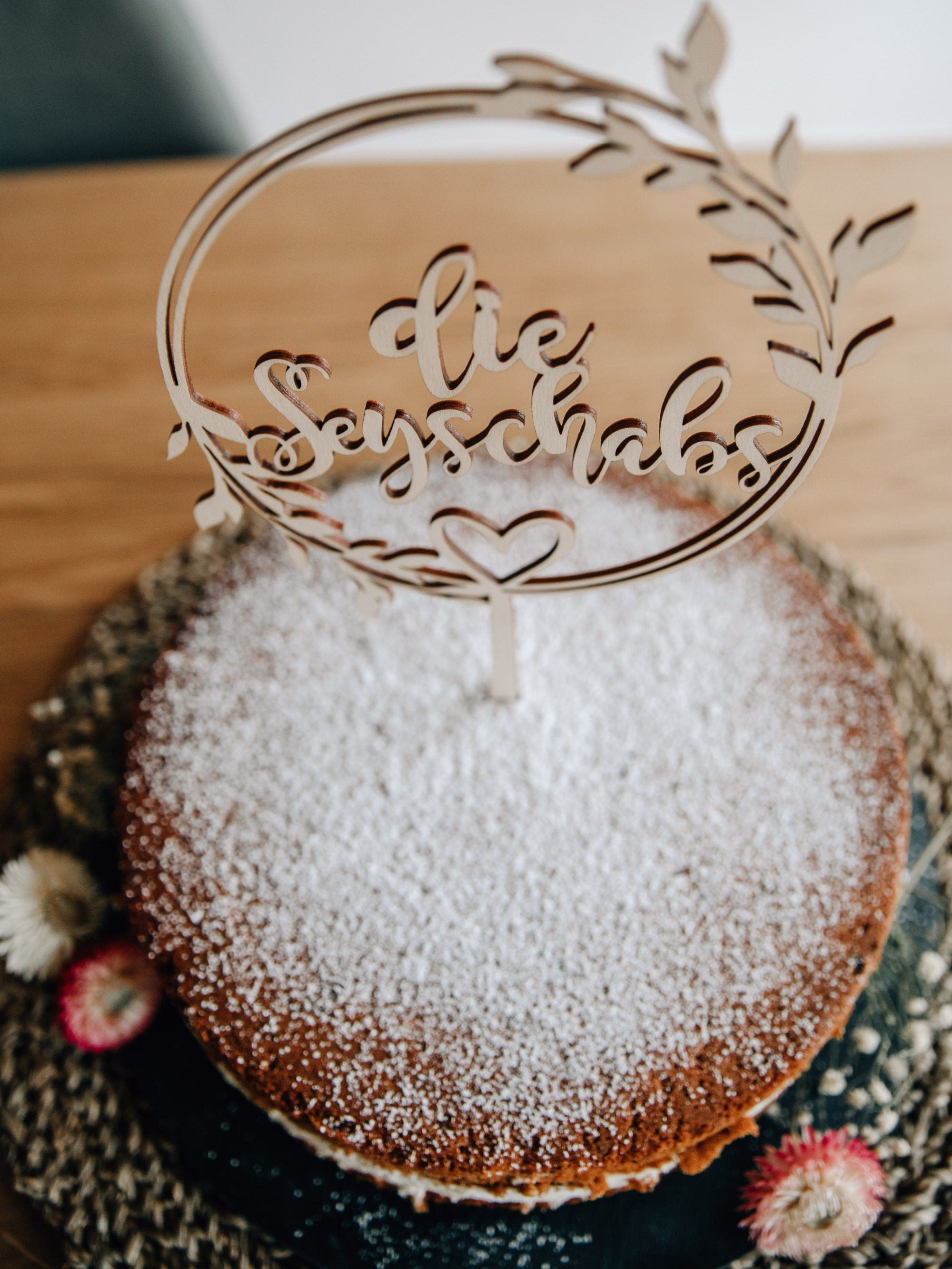 Caketopper für Hochzeit personalisiert mit Namen und Datum / Tortenstecker Hochzeitstorte / Kuchenstecker Hochzeit
