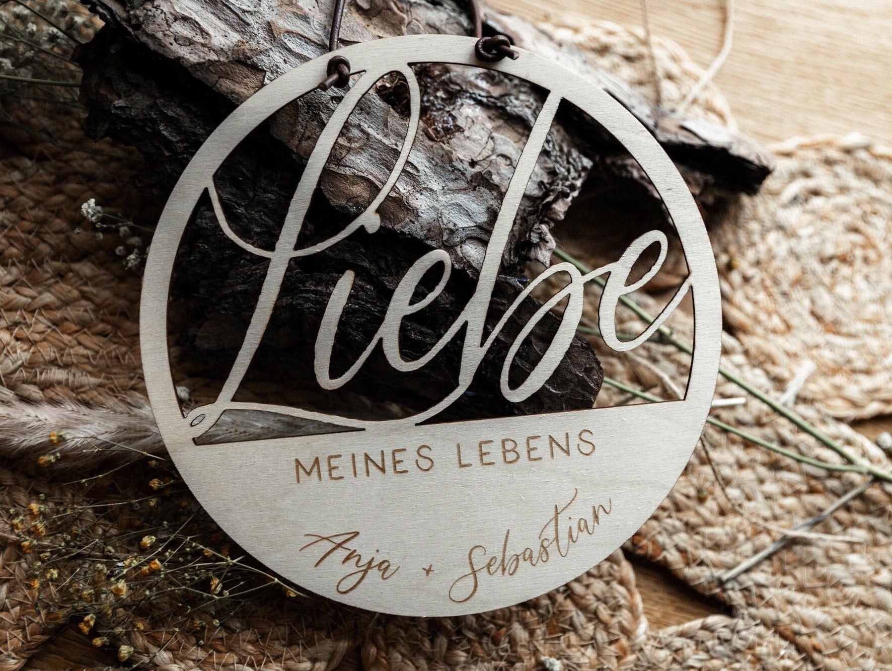 Holzschild - Liebe meines Lebens / Türschild personalisiert / Geschenkidee für Frau