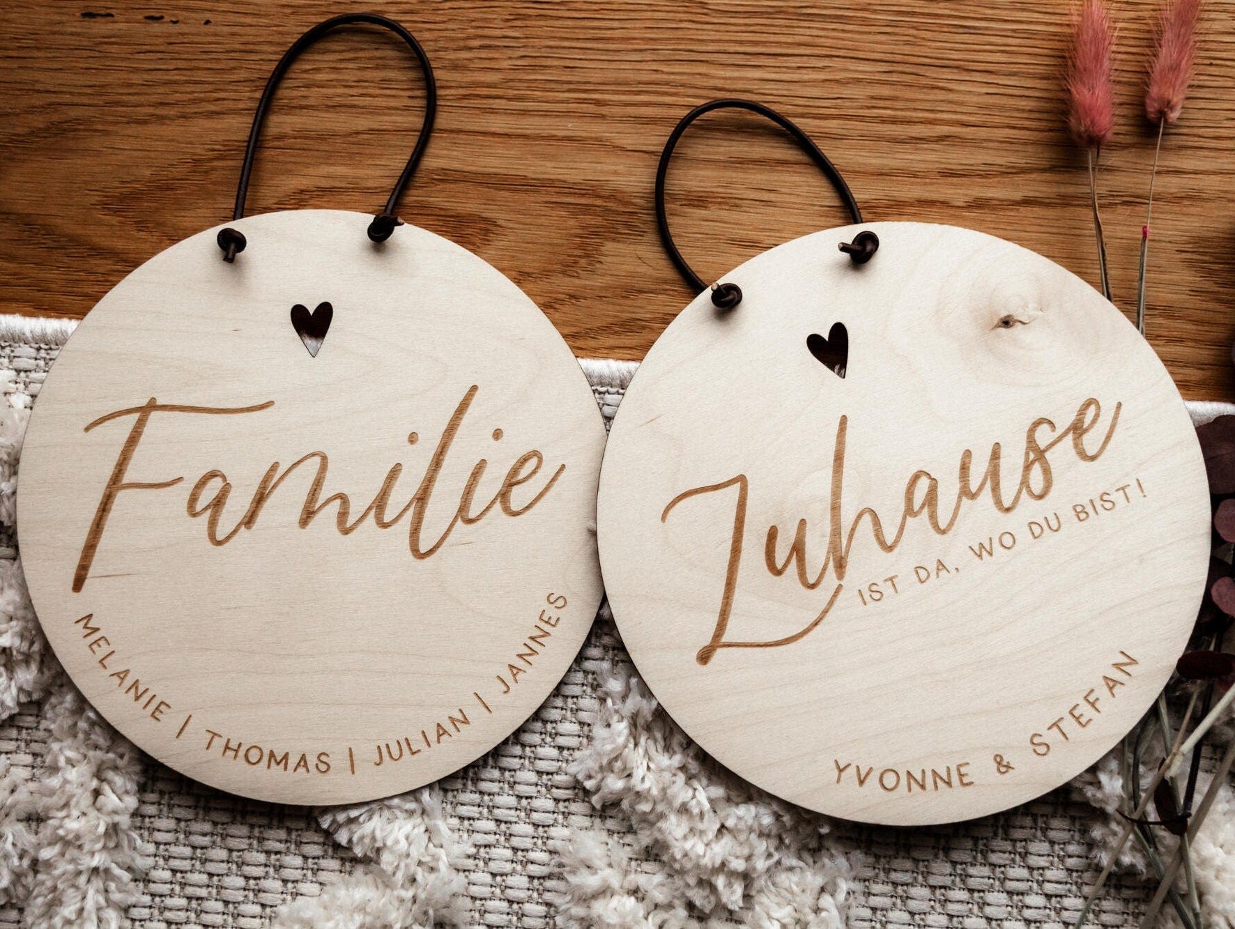 Personalisiertes Holzschild Familie - Zuhause / Familienschild