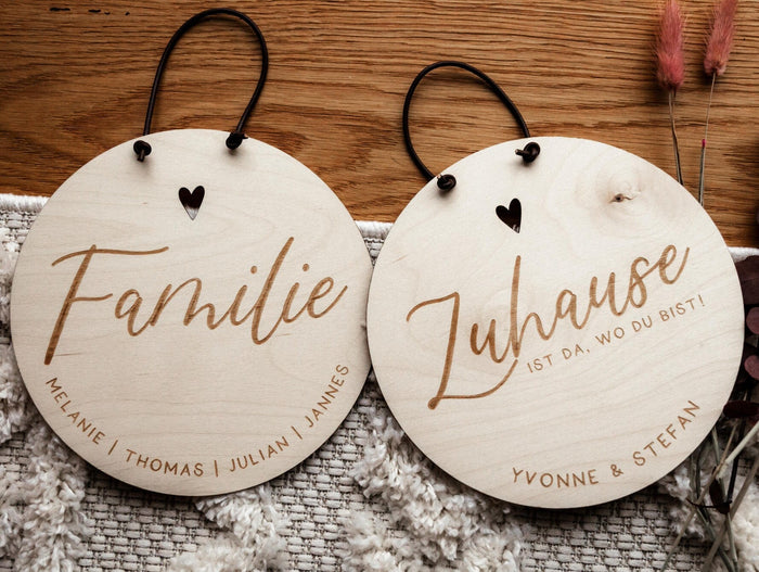 Personalisiertes Holzschild Familie - Zuhause / Familienschild