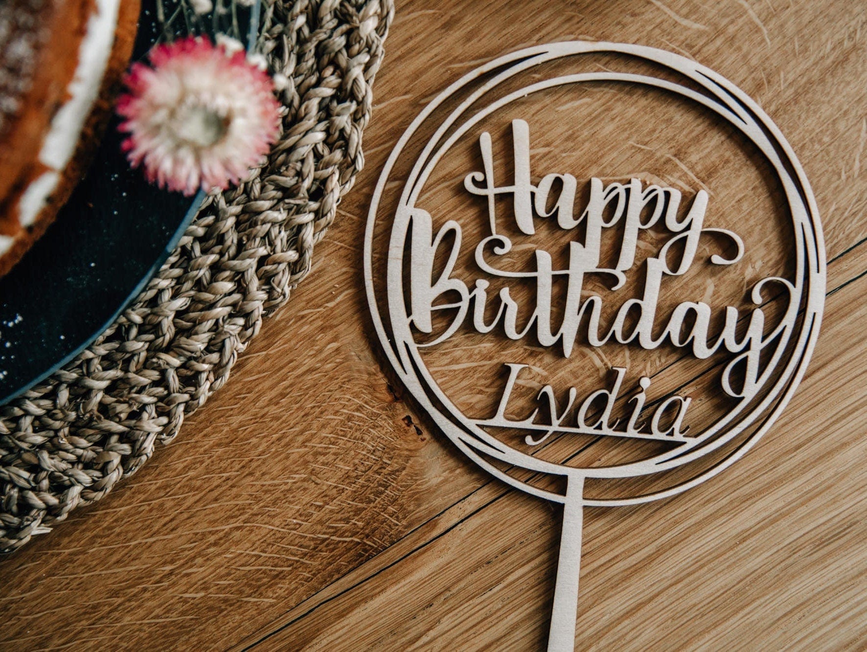 Caketopper Geburtstag mit Namen personalisiert / Happy Birthday Tortenstecker