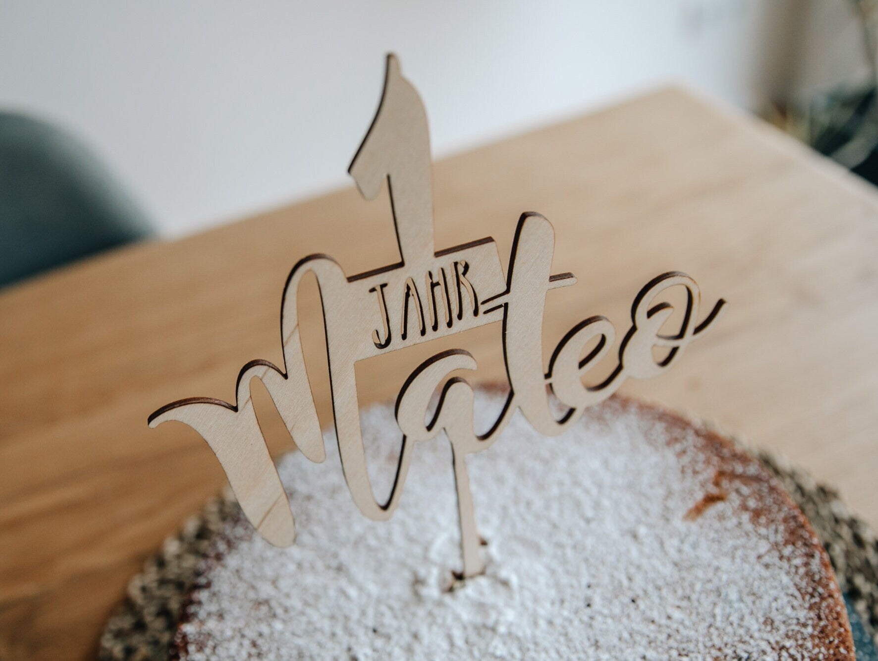 Caketopper 1-99 mit Namen personalisiert / Kuchendeko Geburtstag / Caketopper mit Vornamen / Kuchendeko Geburtstag / Tortentopper Holz