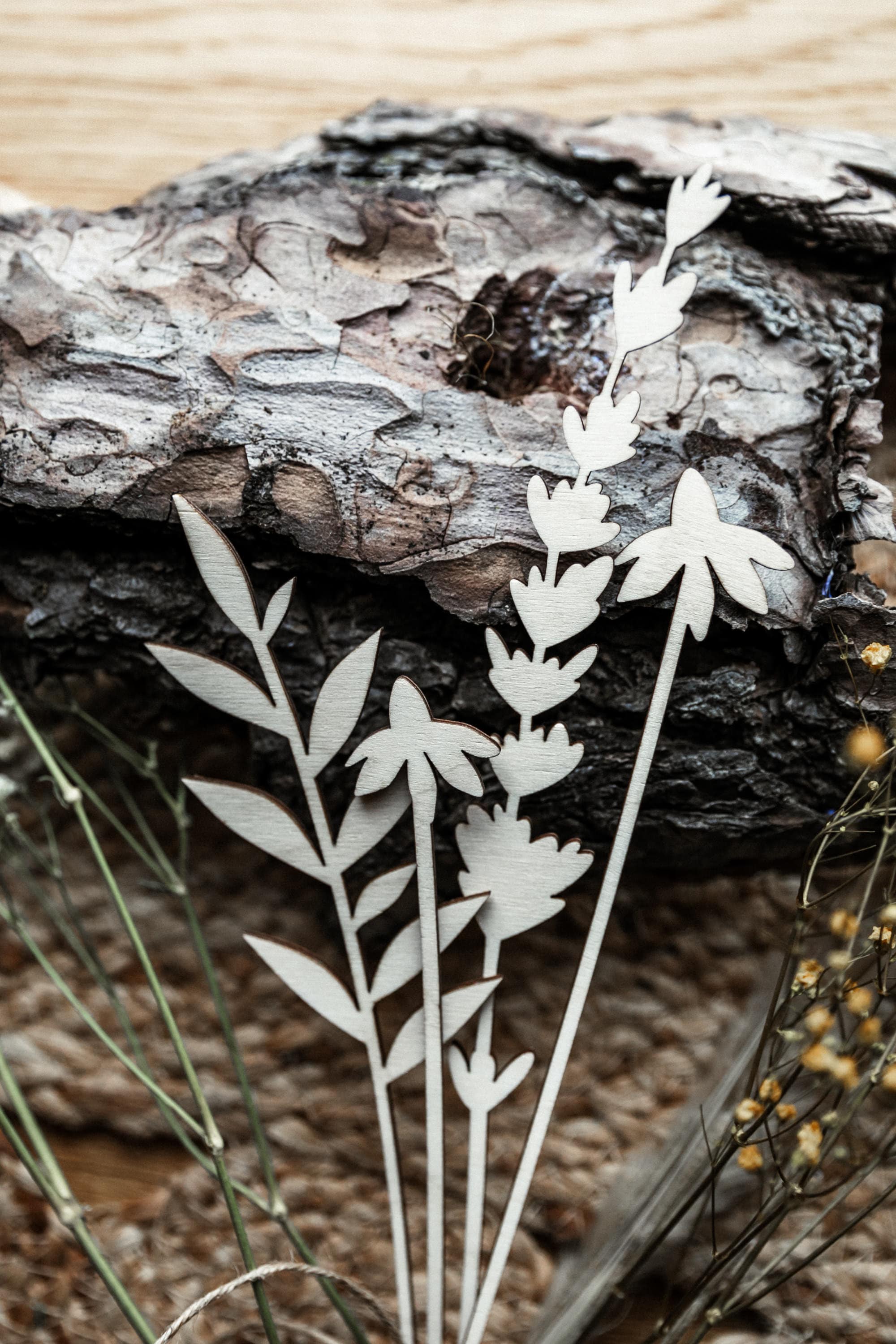 Holzblumen Basteldekoration / DIY Material