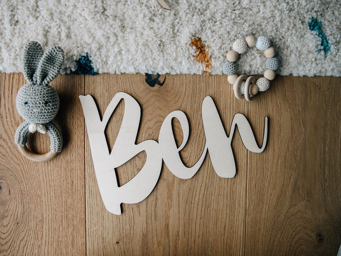 Großes Türschild aus Holz mit Wunschnamen / Personalisierter Holz Schriftzug / Namensschriftzug / Kinderzimmer Tür Name