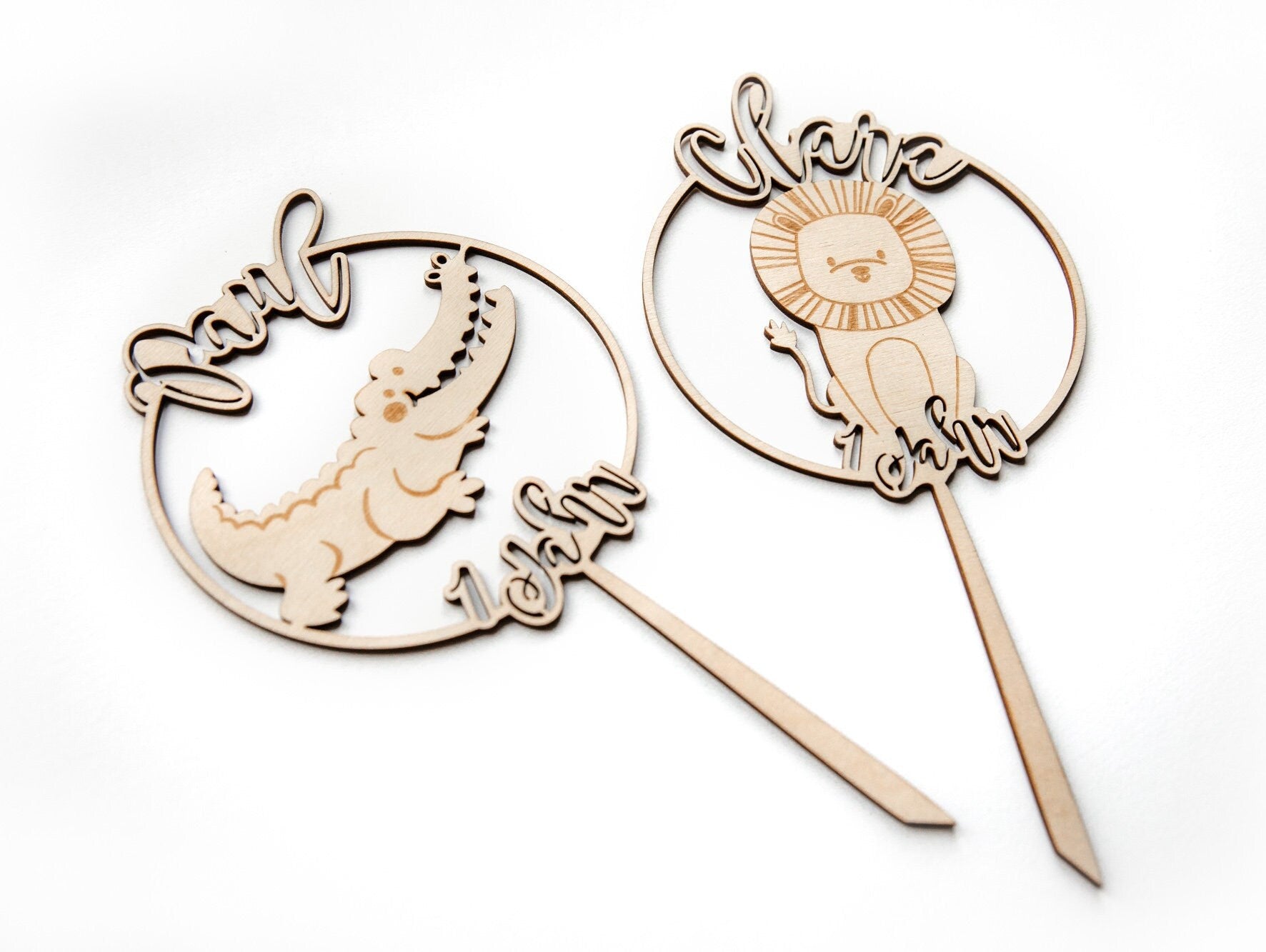 Personalisierter Caketopper für Kindergeburtstage / Kuchendeko Geburtstag mit vielen Tiermotiven