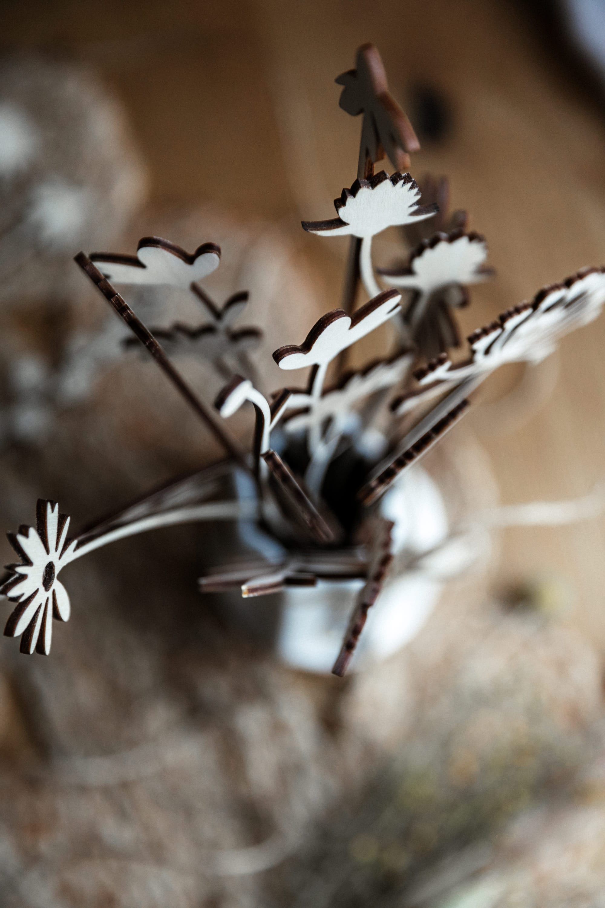 Holzblumen Basteldekoration / DIY Material