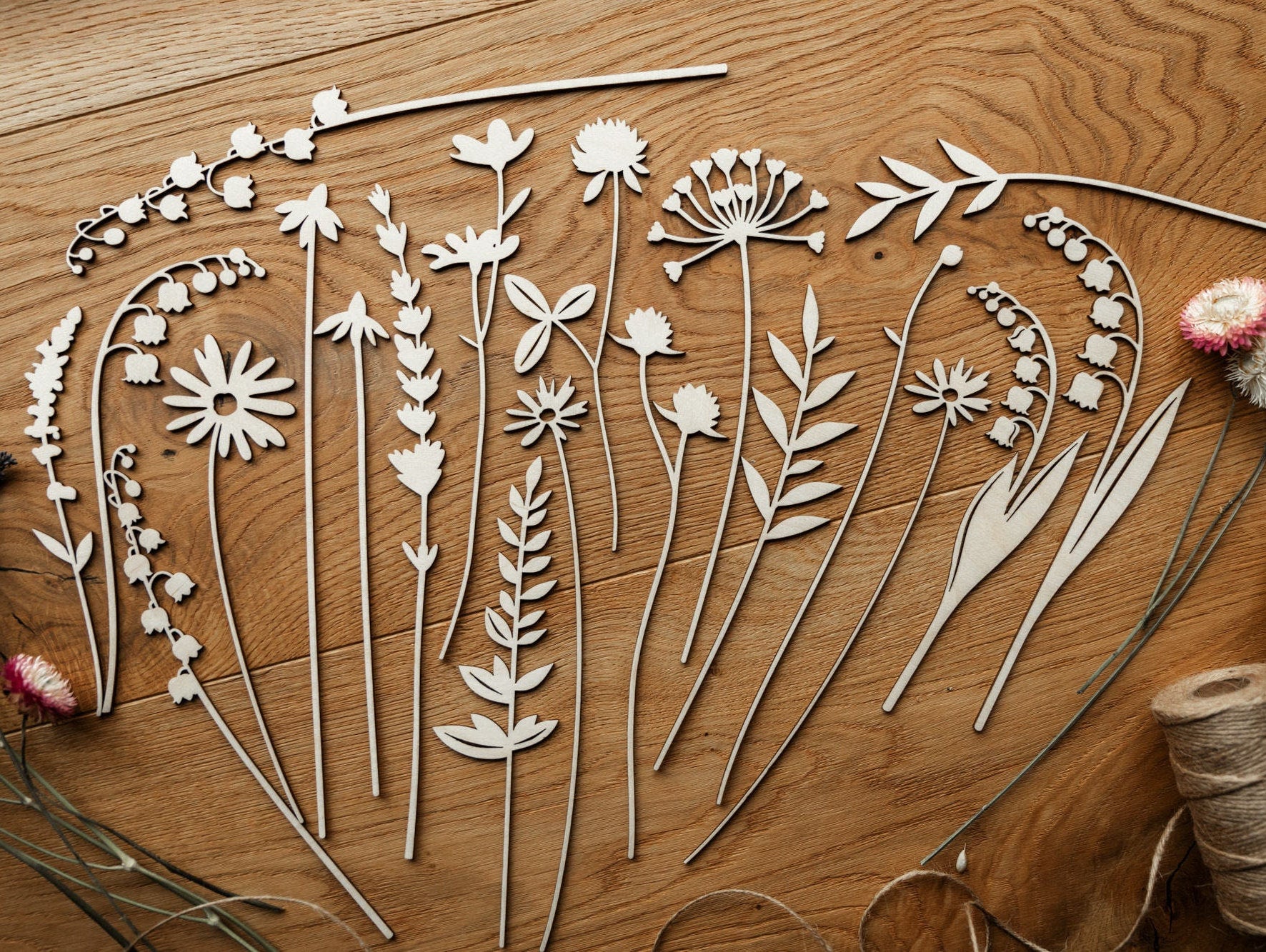 Holzblumen Basteldekoration / DIY Material