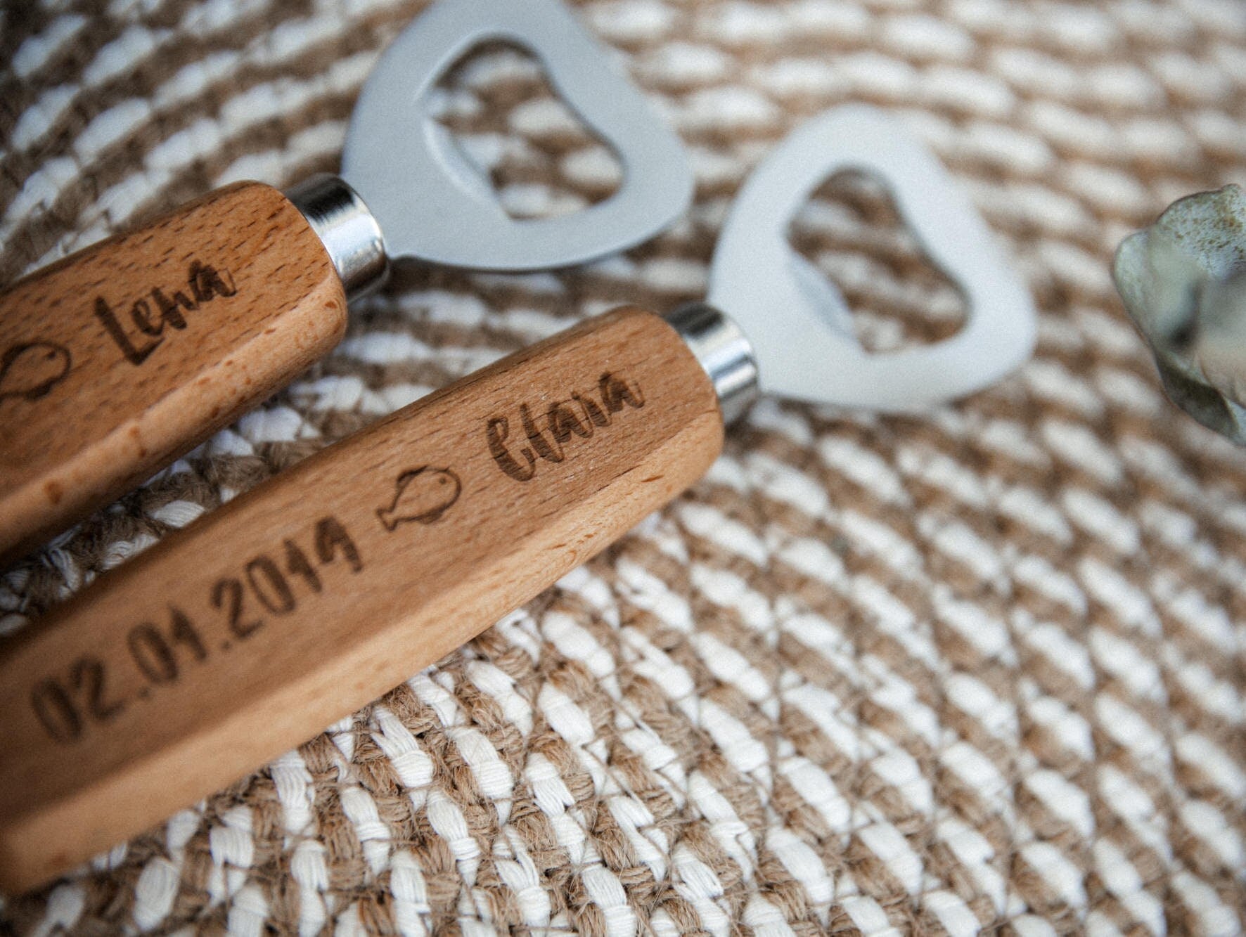 Paten fragen Flaschenöffner aus Holz "Buche" / Personalisiert mit Namen und Datum
