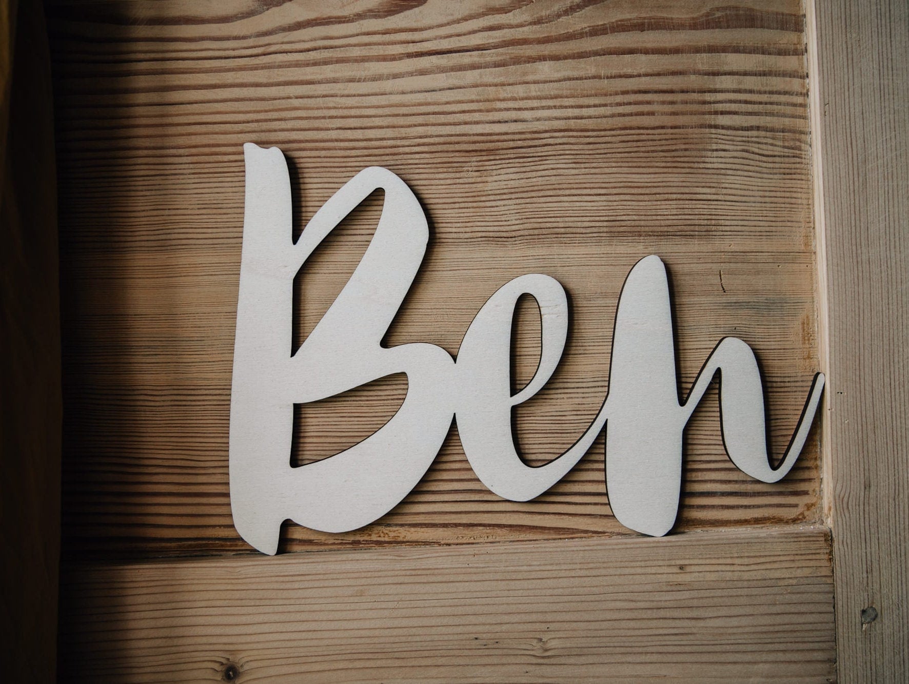 Großes Türschild aus Holz mit Wunschnamen / Personalisierter Holz Schriftzug / Namensschriftzug / Kinderzimmer Tür Name