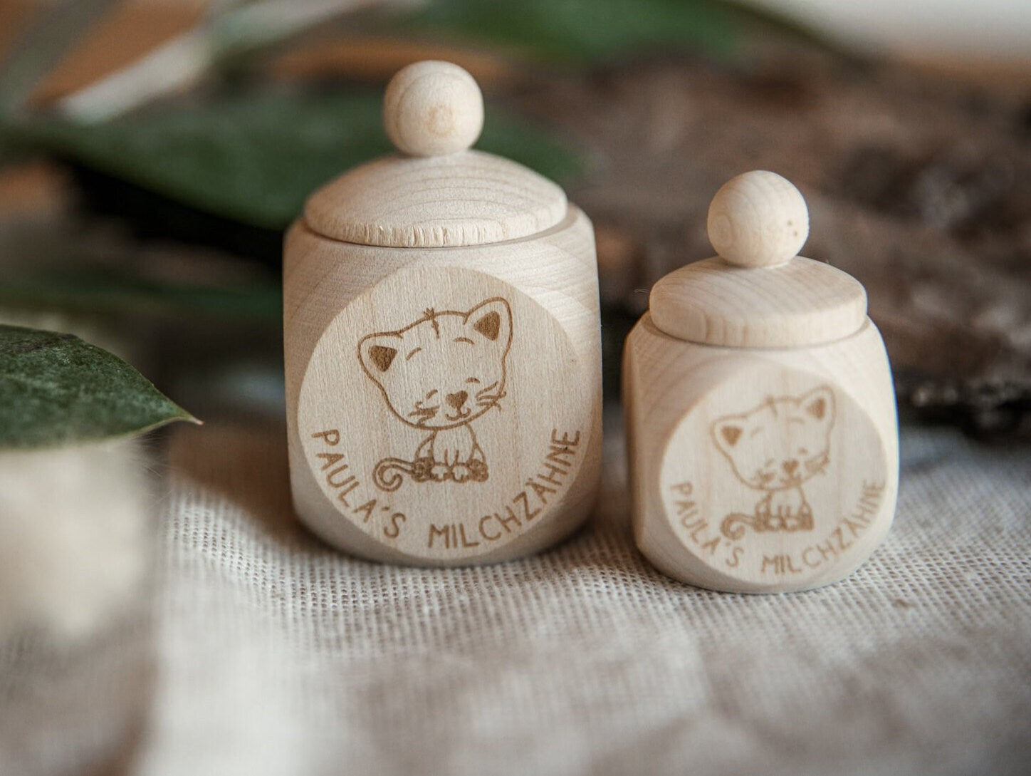 Personalisierte Zahndose mit Namen und Motiv