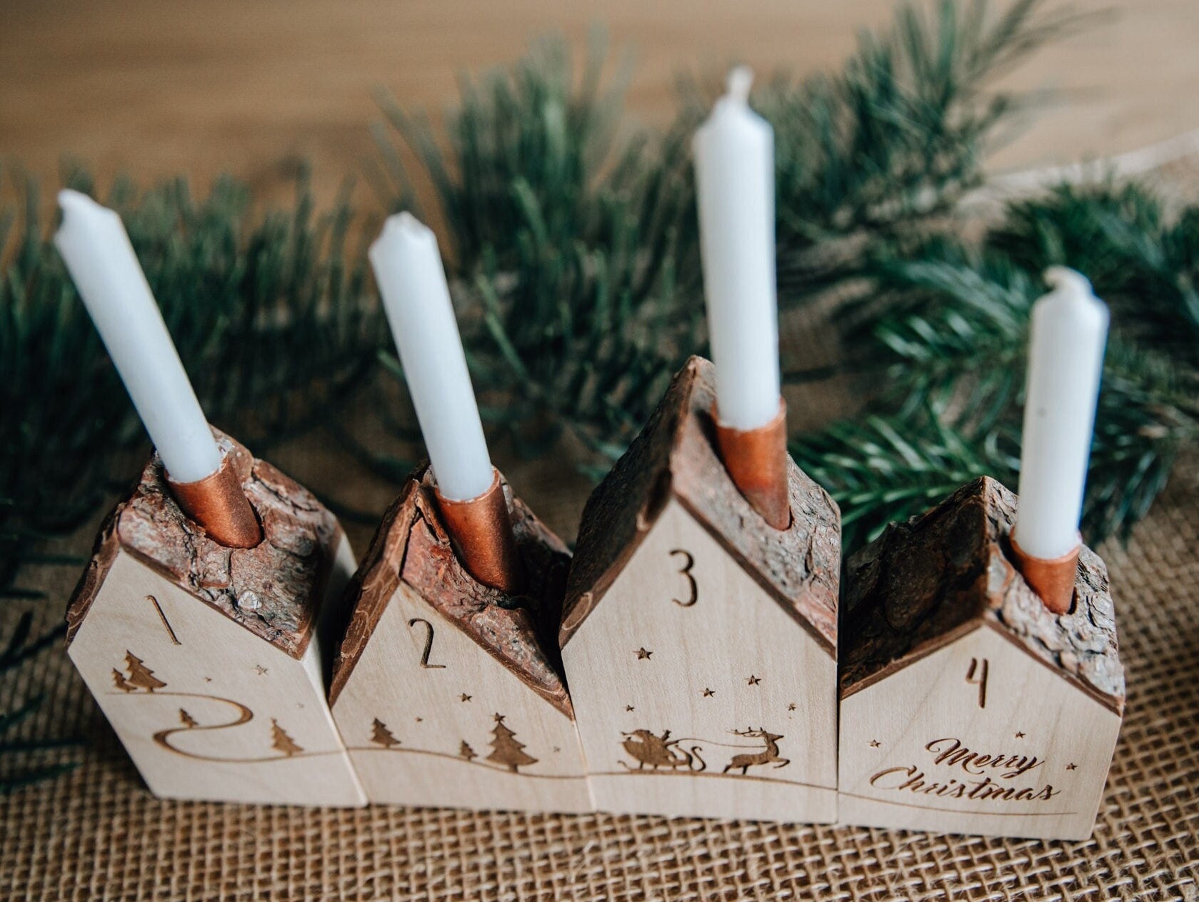 Kleine Kerzen für Weihnachten / Puppenkerzen für Miniaturen