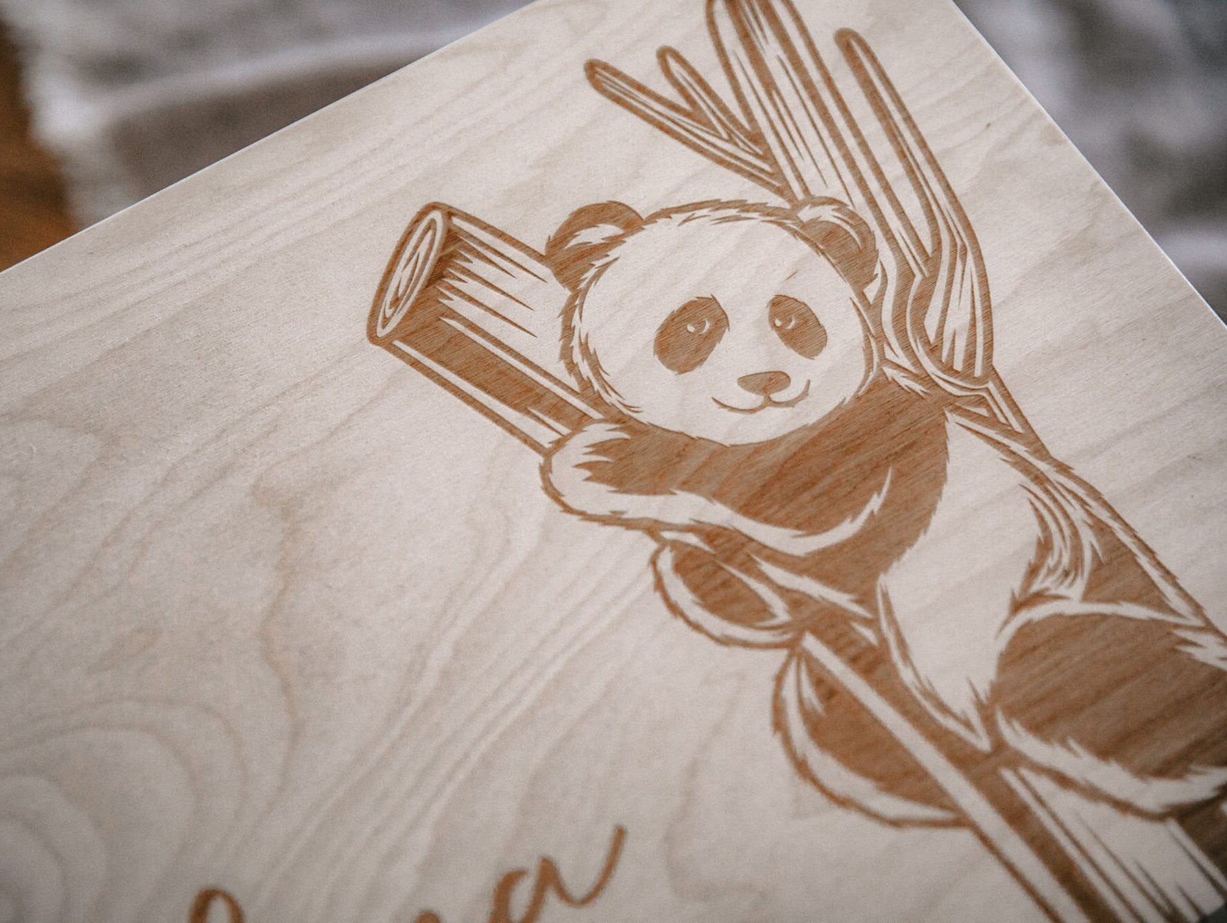 Erinnerungskiste Kind / Holzkiste personalisiert / 3 Größen / Panda