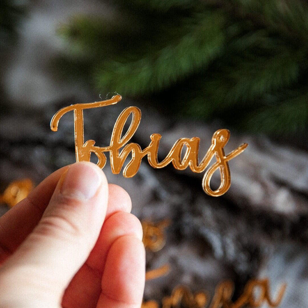 Goldene Platzkarte Hochzeit / Namensschild Hochzeit