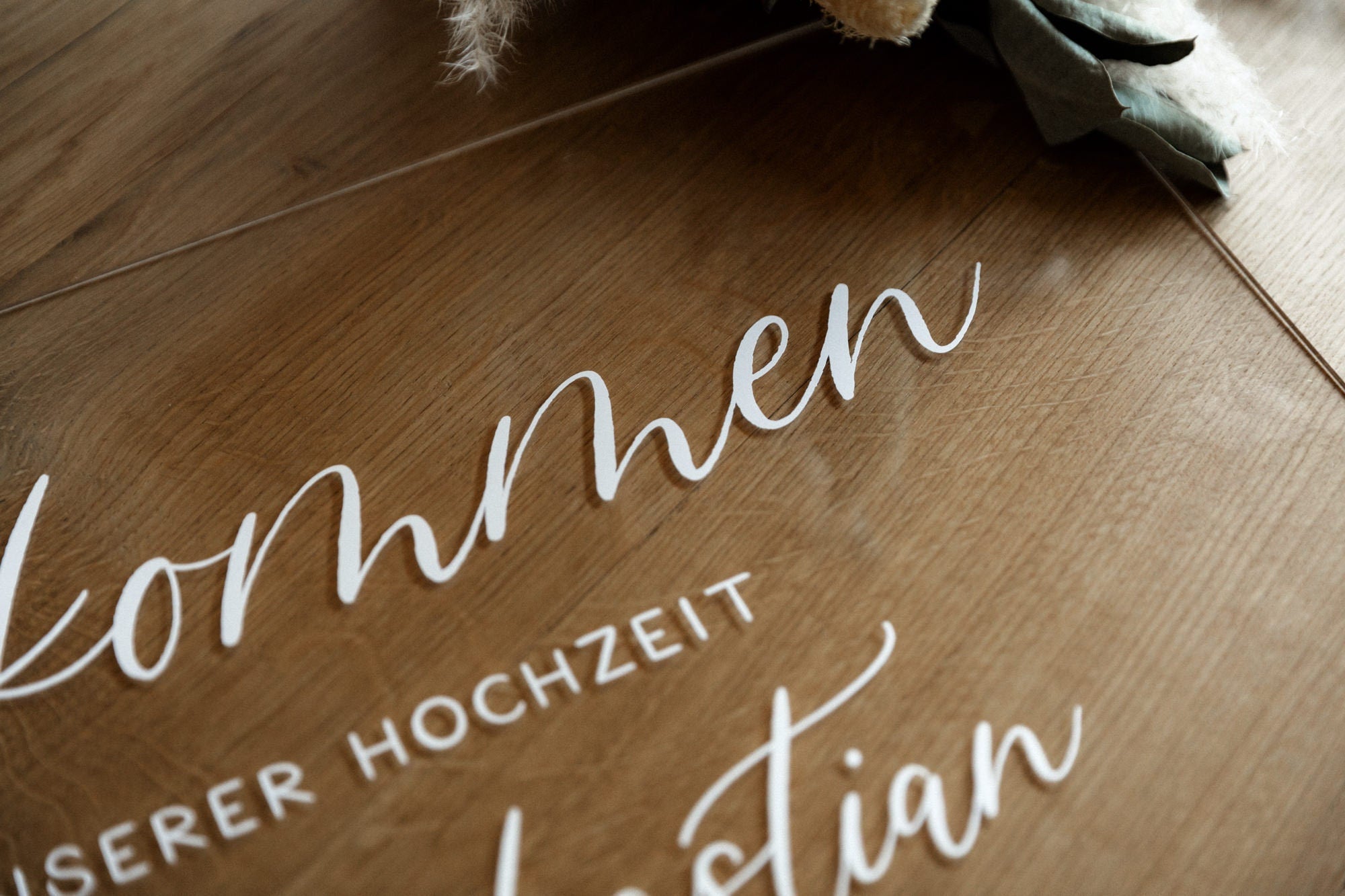 Acrylglas Willkommensschild Hochzeit