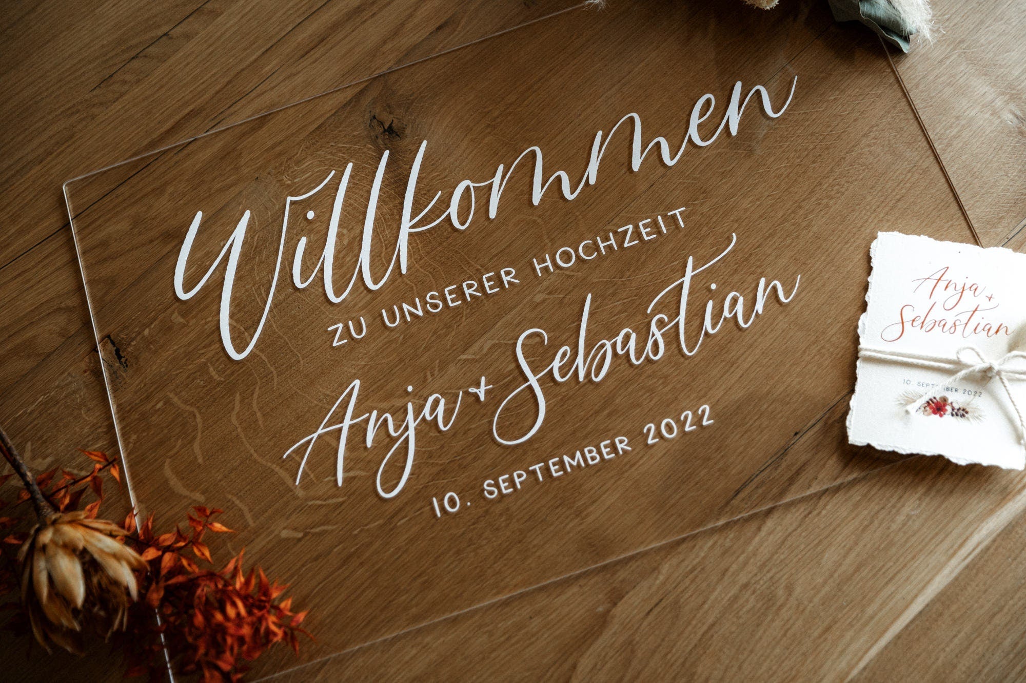 Willkommensschild Hochzeit