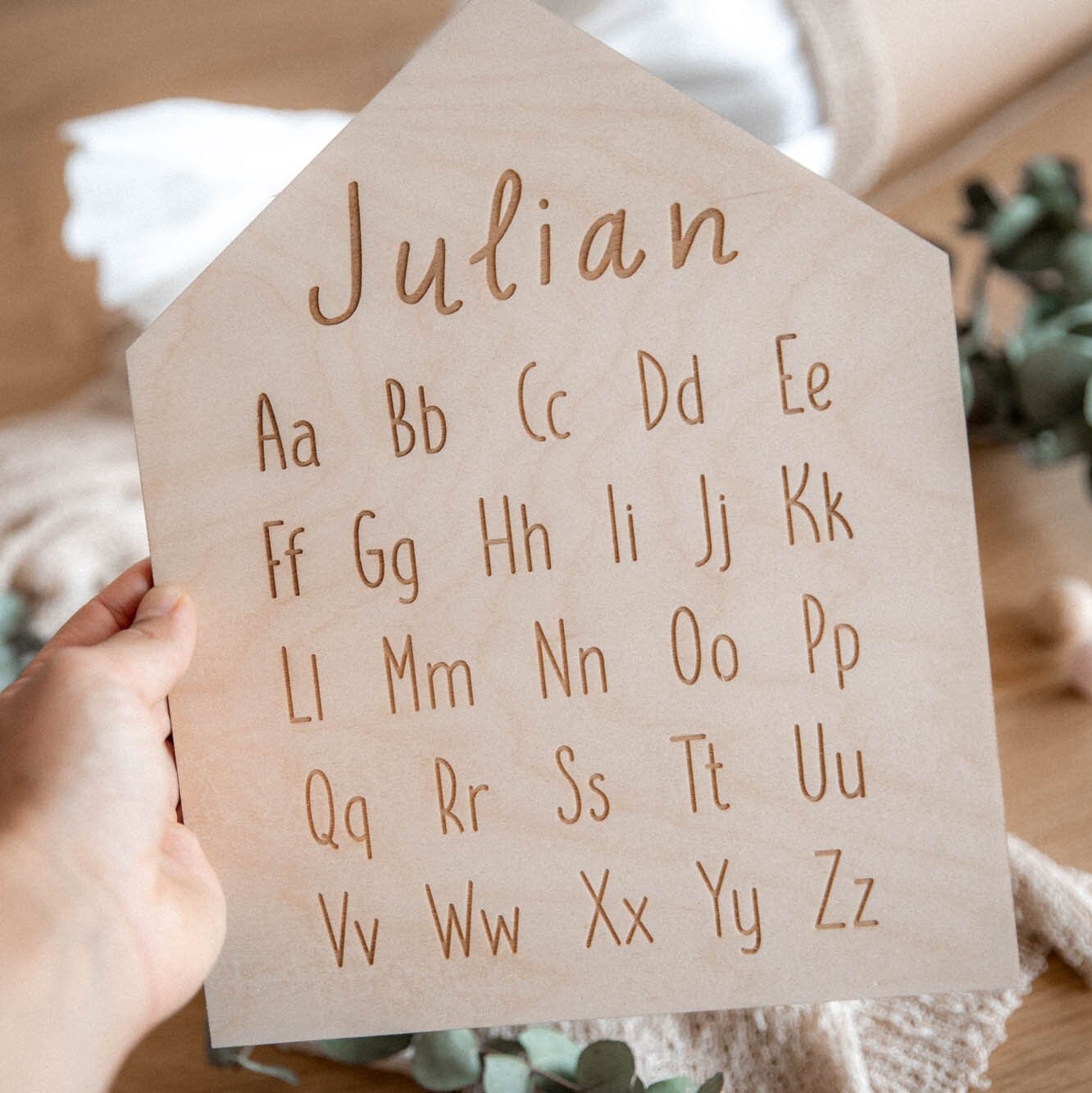 Personalisiertes Alphabet Schild zur Einschulung | Kinderzimmer Deko ABC